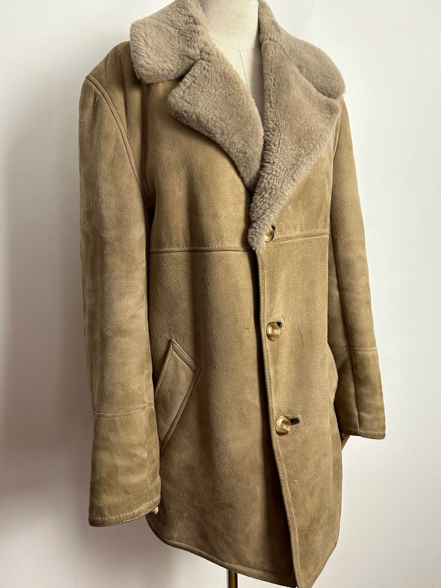 Vintage LAKELAND SHEEPSKIN CENTRE UK Size 14 Real Sheepskin Shearling Jacket