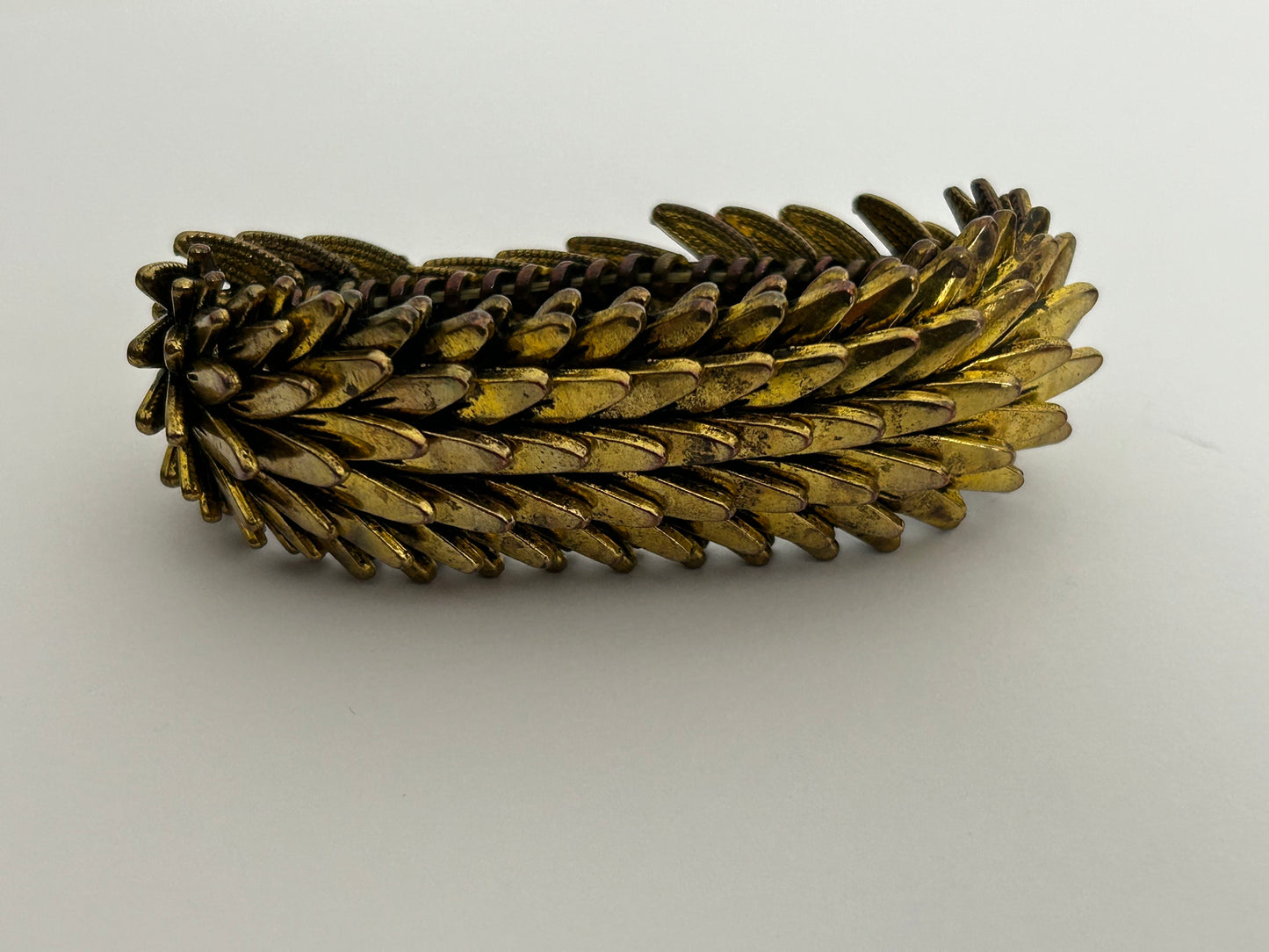 Vintage 1960s 1970s Gold Tone Spikey "Hedgehog" Stretchy Elasticated Bracelet