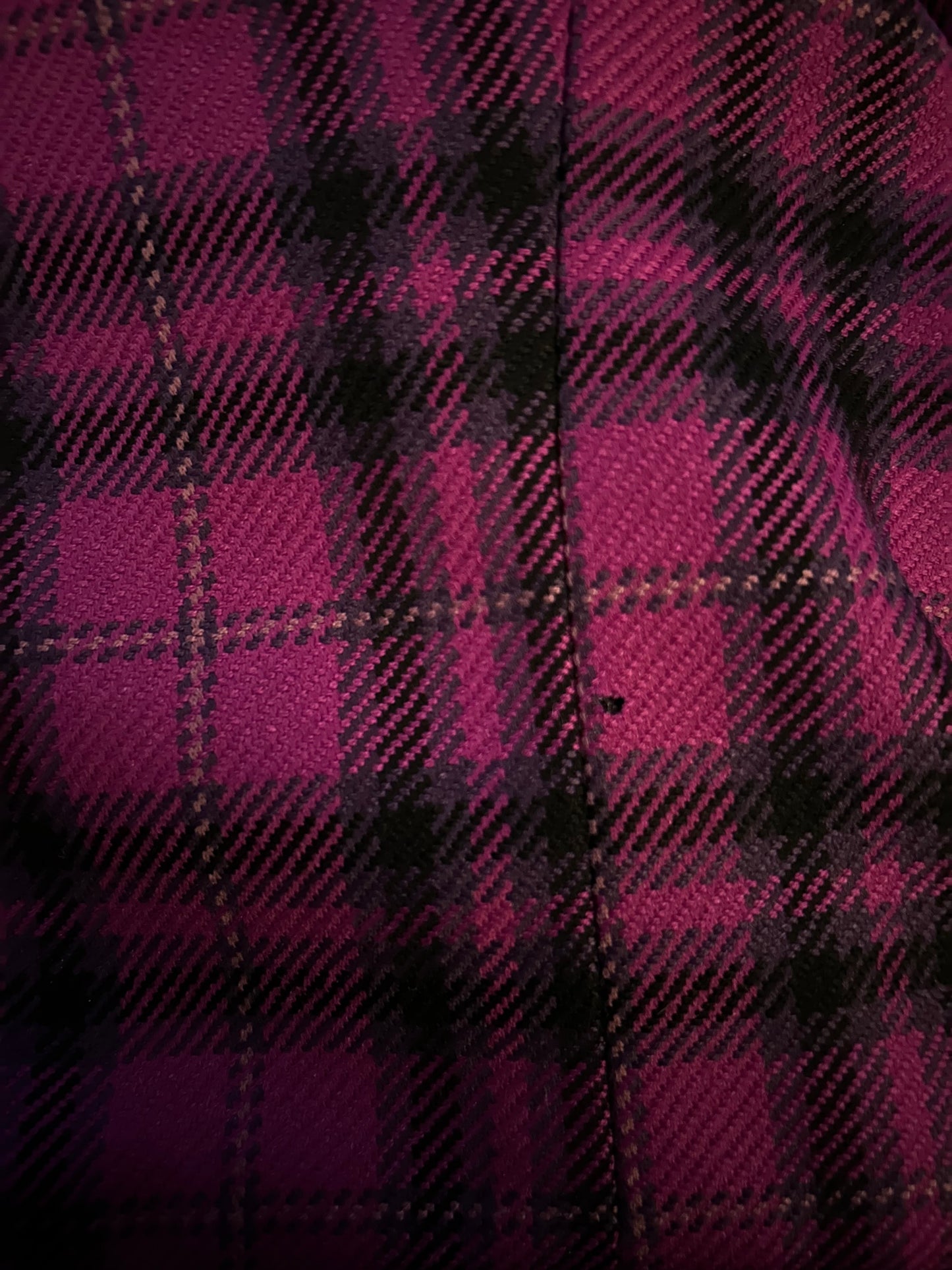 Vintage 1980s YOUR SIXTH SENSE Size 14-16 Purple All New Wool Check Blazer With Velvet Trim