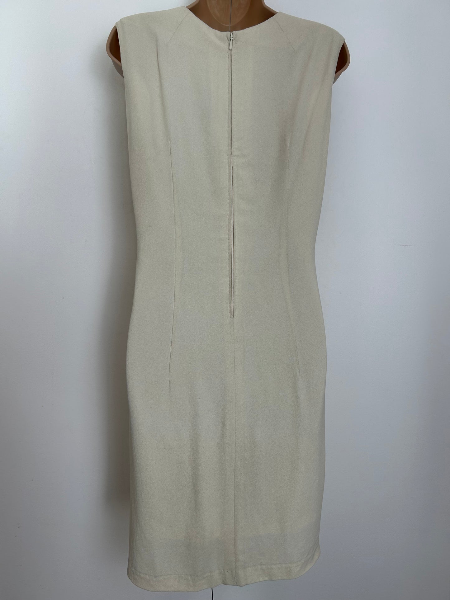 Vintage 1960s DUCHESSE MODELLE Size 10 Cream Braid Embellished Rayon Occasion Shift Mod Dress