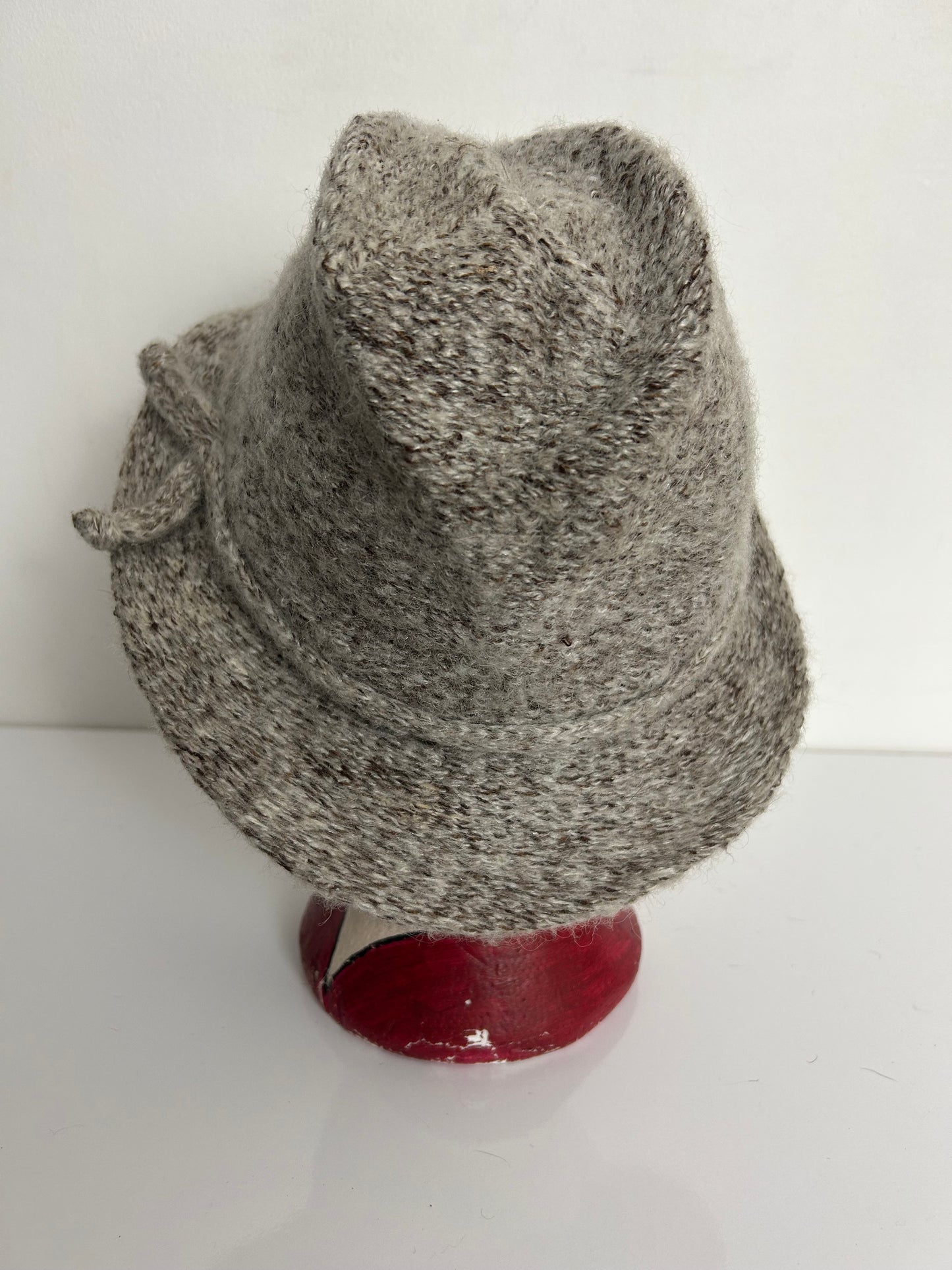 Vintage Beige & Brown Fleck Wool Mix Trilby Style Hat