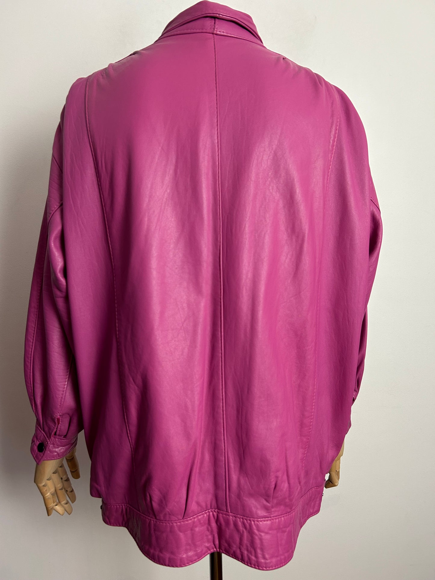 Vintage 1980s THE TAUBE COLLECTION Approx UK Size 14 Pink Leather Jacket