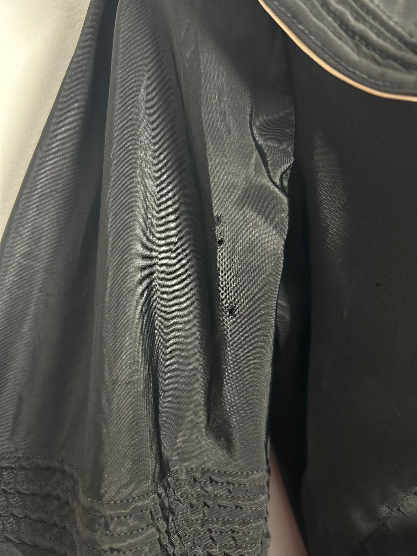 Vintage Collectable Antique 1930s Size 8 Homemade Black Satin Acetate Ruffle Collar Maxi Dress
