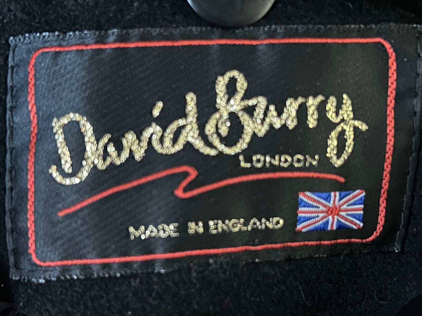 Vintage DAVID BARRY UK Size 14 Black Wool & Cashmere Faux Fur Collar (Detachable) Coat