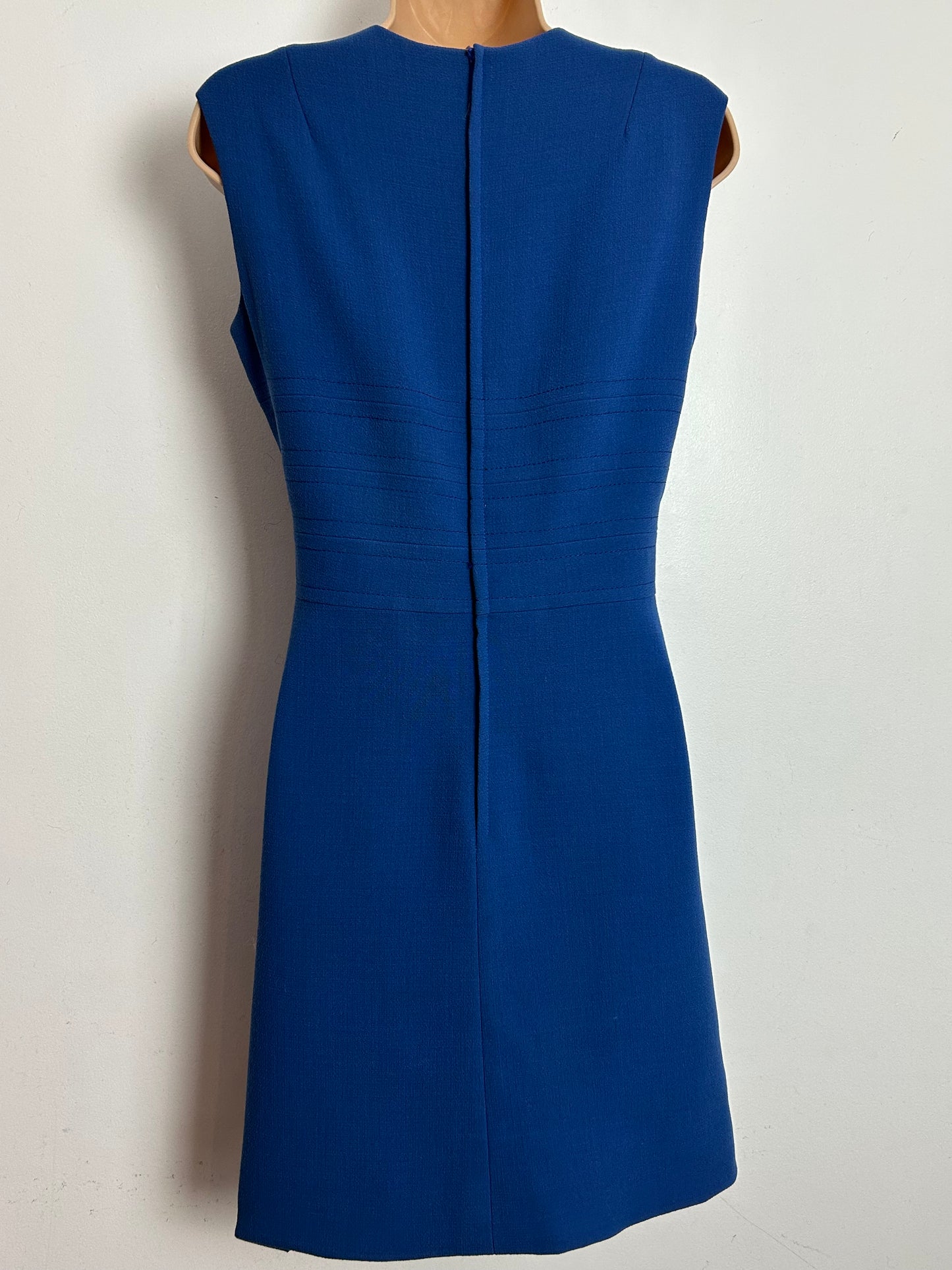 Vintage 1960s HEROS MODELL Size 8-10 Dusky Blue Pearl & Diamante Button Detail Mod Dress