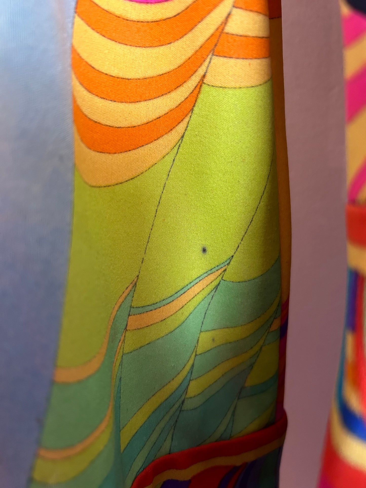 Vintage 1970s LEONARD PARIS UK Size 12 Stunning Vibrant Abstract Print Mikado Silk Jersey Designer Dress