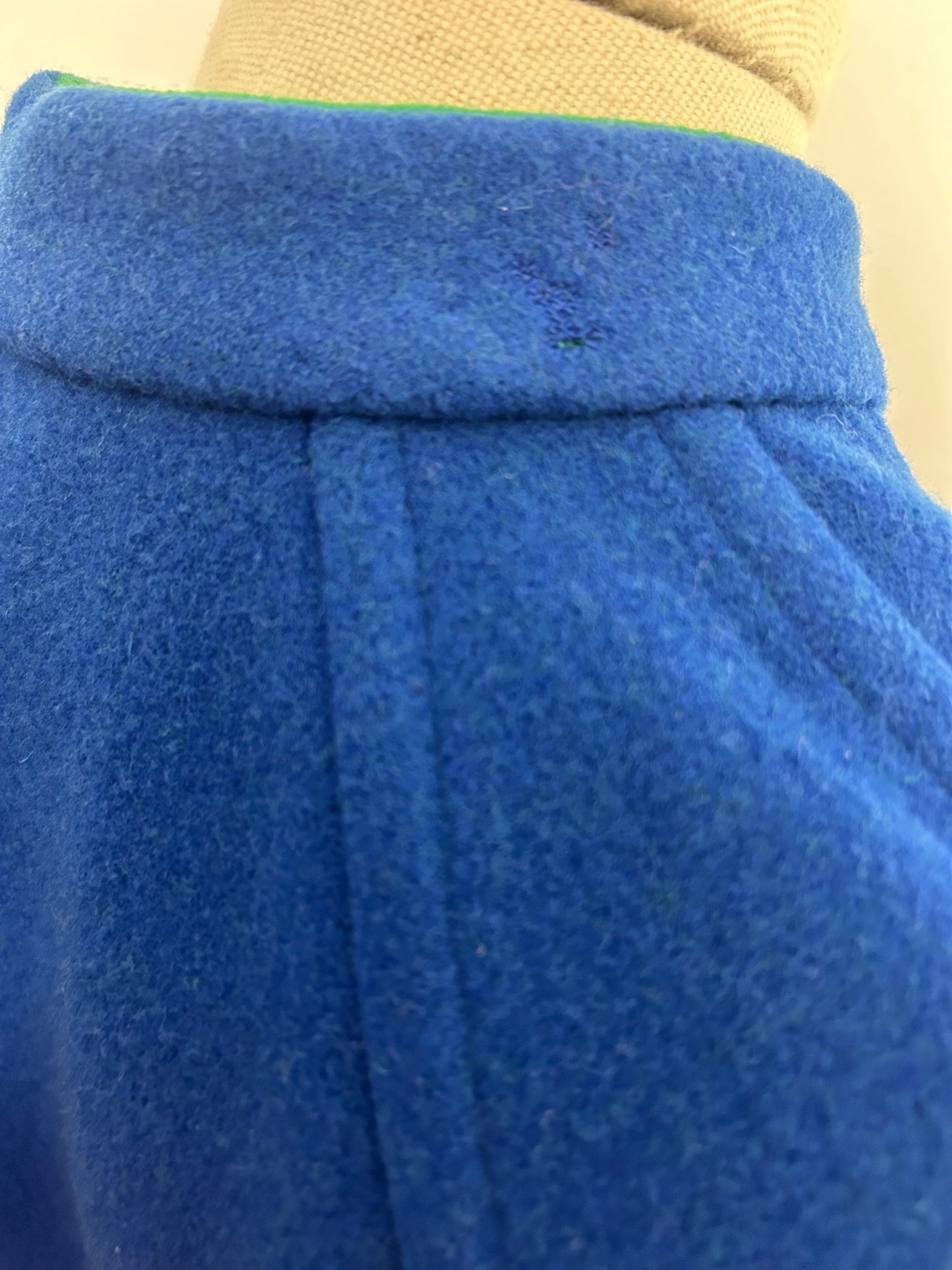 Vintage 1960s UK Size 8-10 Fabulous Green & Blue Reversible Wool Cape/Poncho