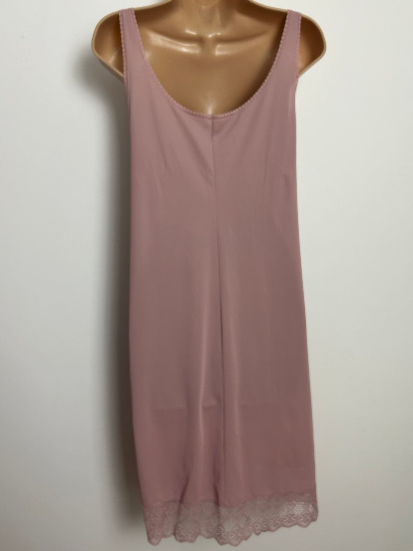 Vintage 1960s NEW EDELWEISS Italy Size 16 Pale Dusky Pink Nylon Slip