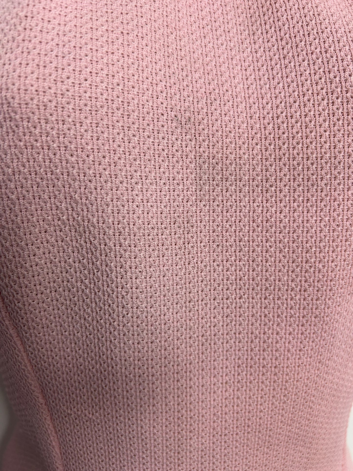 Vintage 1960s Size 8 Pale Pink Waffle Fabric Bow Detail Bead Embellished Sleeveless Top