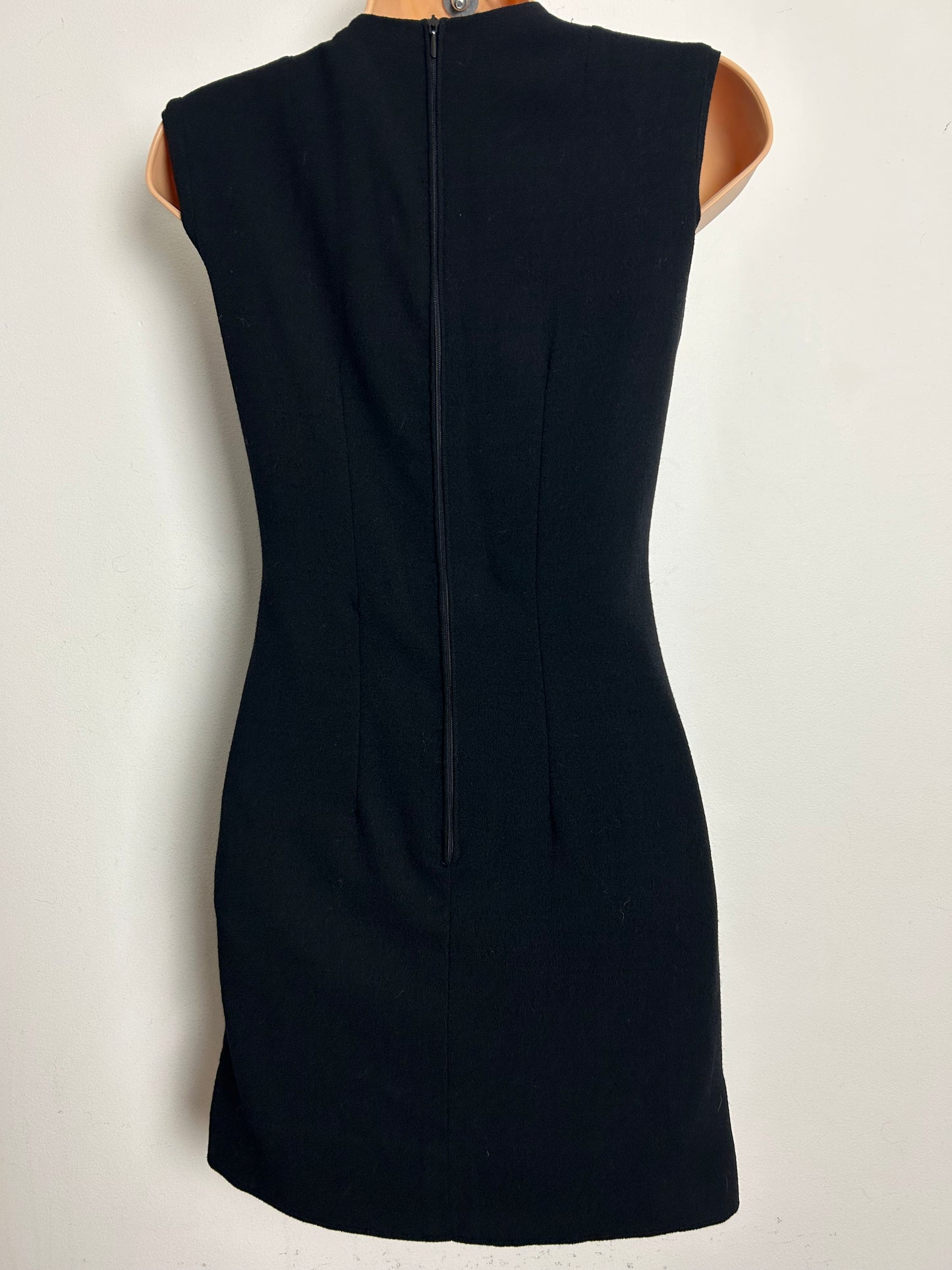 Vintage 1960s Size 8 Mod Sequin Detail Little Black Mini Shift Dress