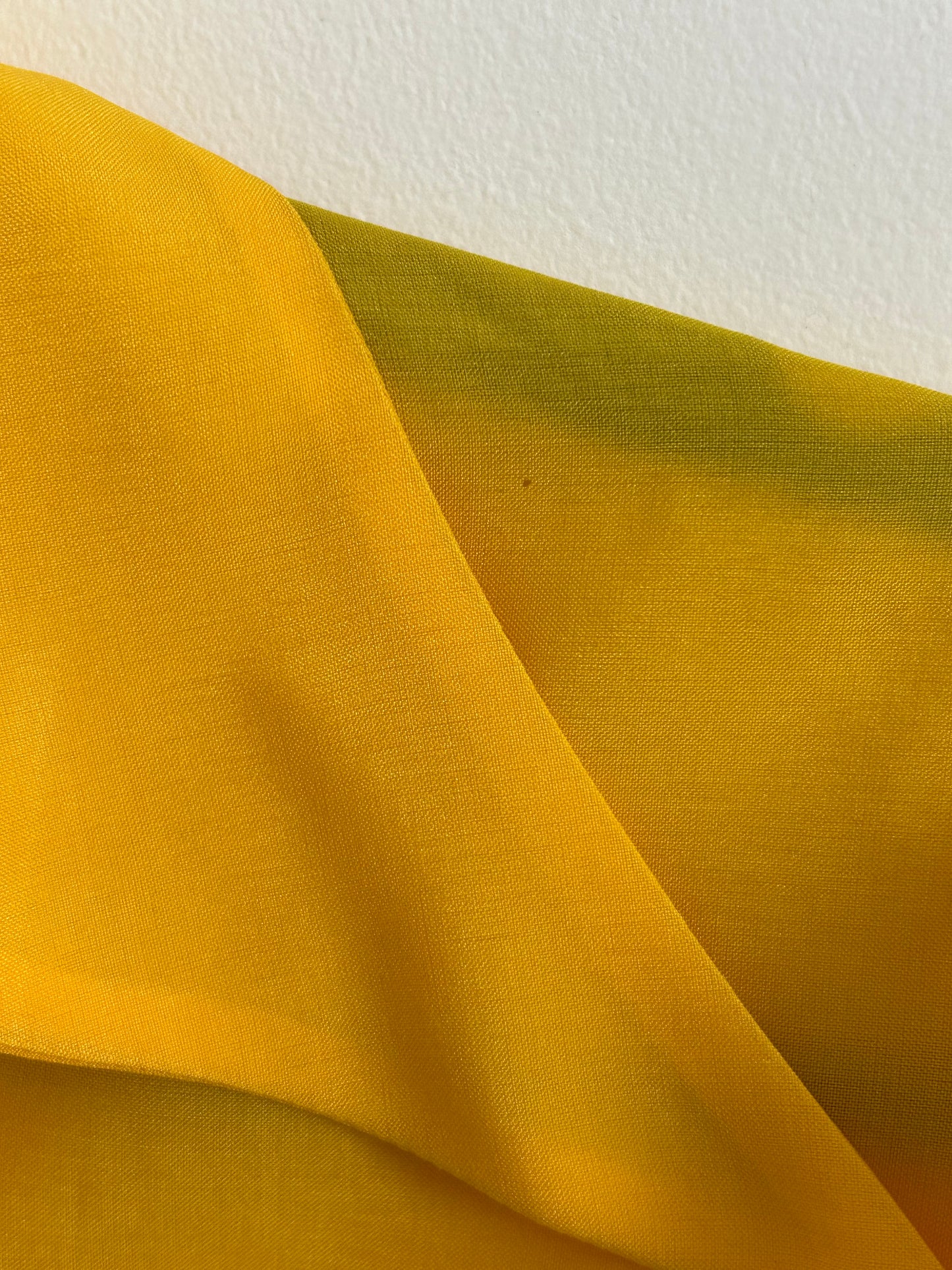 Vintage 1970s CELAMOD PARIS Size 12 Mustard Yellow Dagger Collar Long Sleeve Shirt