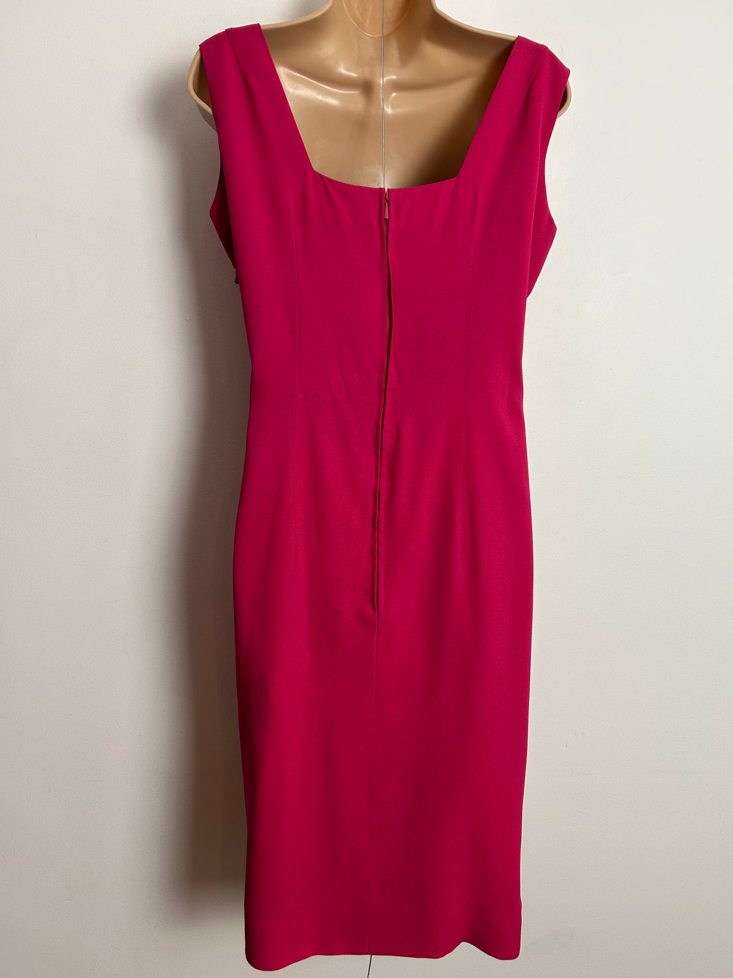 Vintage 1960s UK Size 12-14 Hot Pink Bead & Sequin Embellished Shift Style Party Occasion Dress