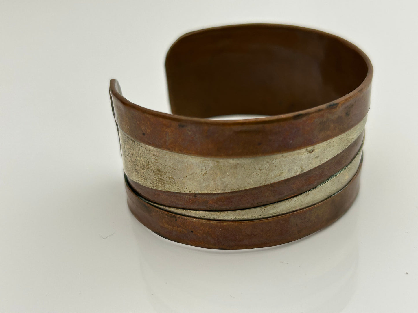 Vintage Copper & Steel Mixed Metal Handmade Bangle