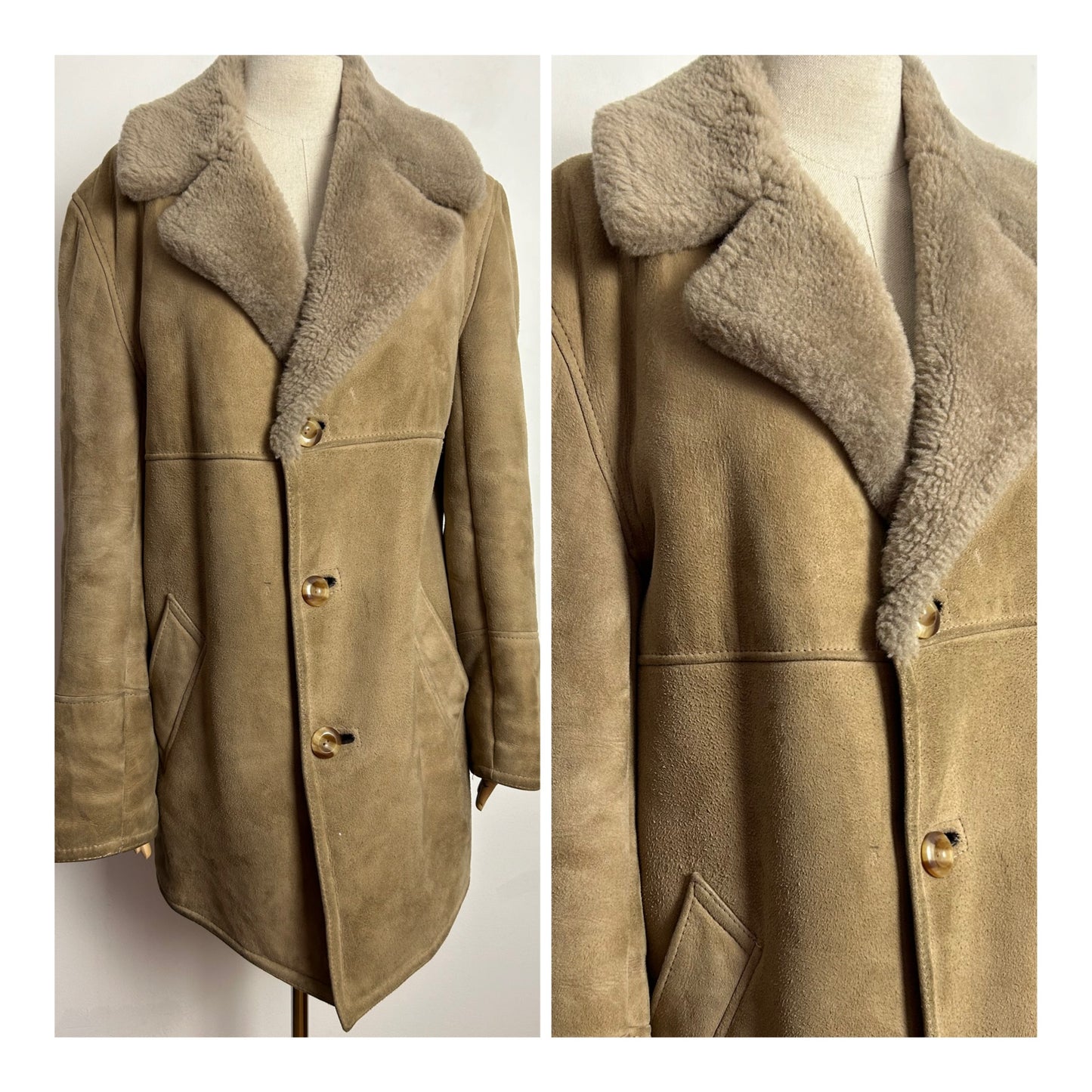 Vintage LAKELAND SHEEPSKIN CENTRE UK Size 14 Real Sheepskin Shearling Jacket