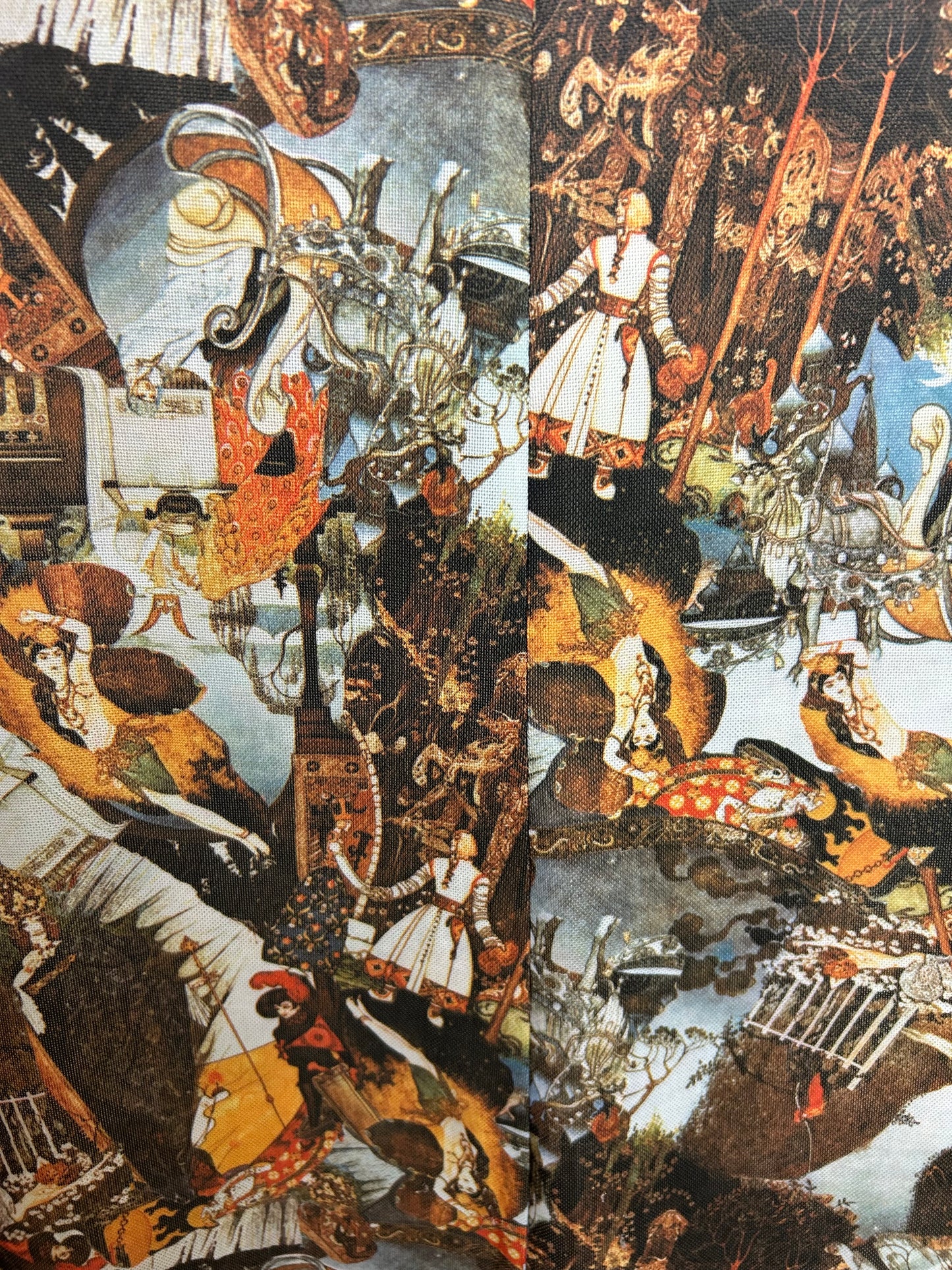 Vintage 1970s RARE Size 10 Whimsical Fairytale Collage Novelty Print Maxi Dress