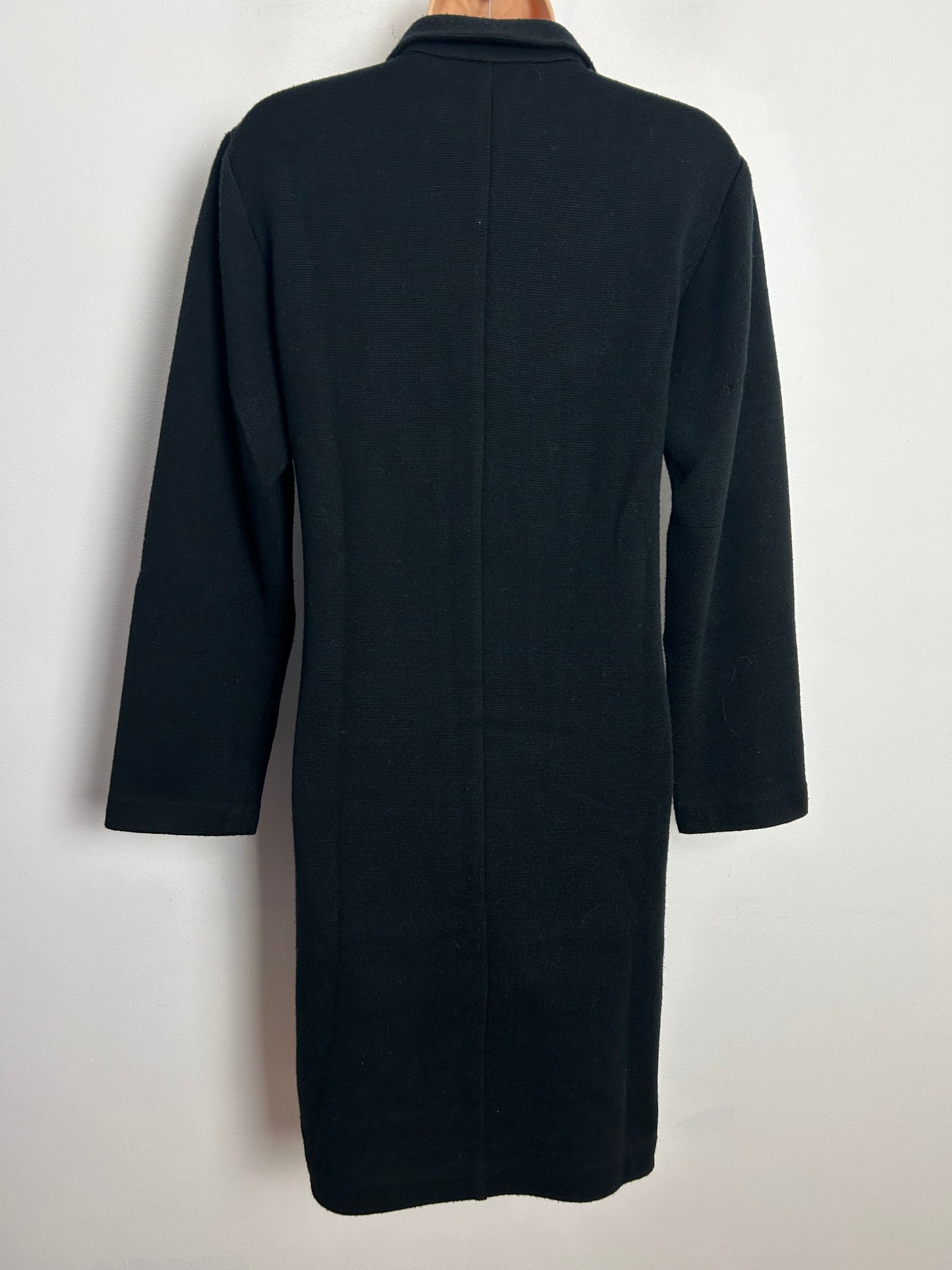 Vintage 1990s ITALIAN UK Size 12 Black & Red Animal Print Long Sleeve Jumper Dress