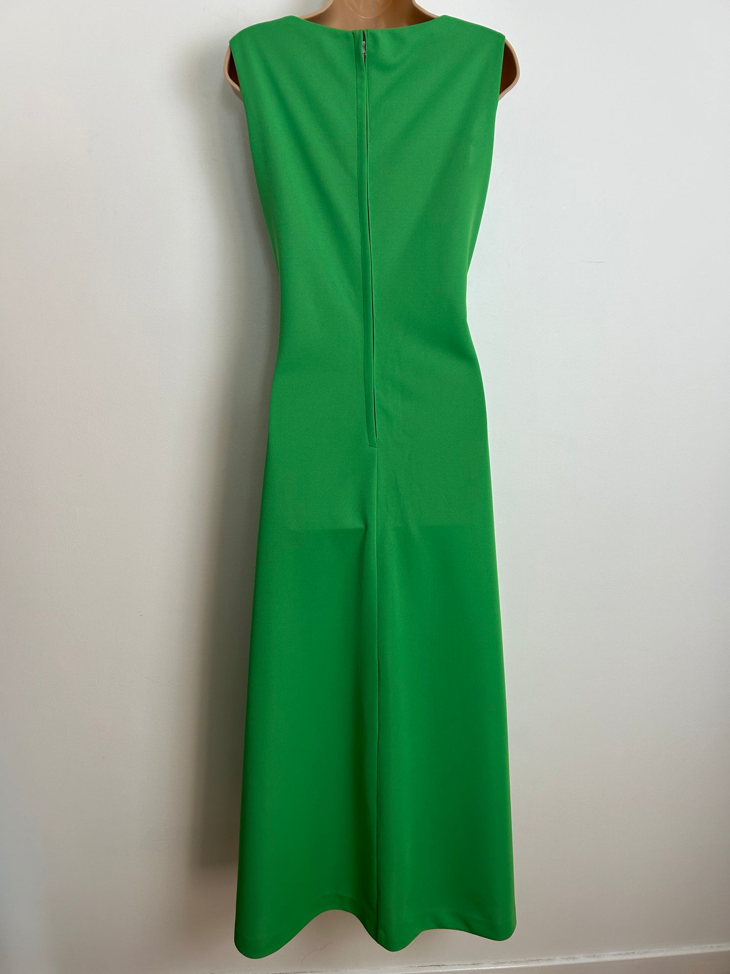 Vintage 1970s GO TO TOWN Size 12 Green Glittery Micro Sequin Embellishment Occasion Evening Maxi Dress