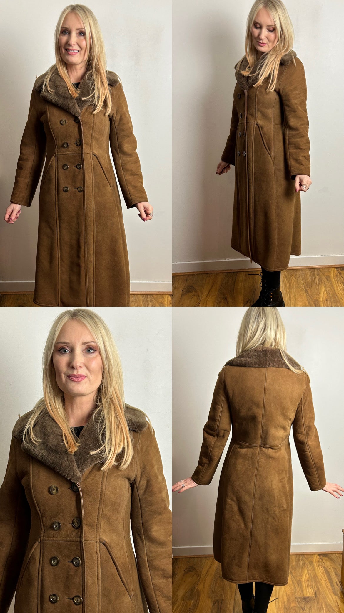 Vintage 1970s AN ARISTOCRAT BY MOORLANDS UK Size 8 Fine Sheepskin Penny Lane Style Coat