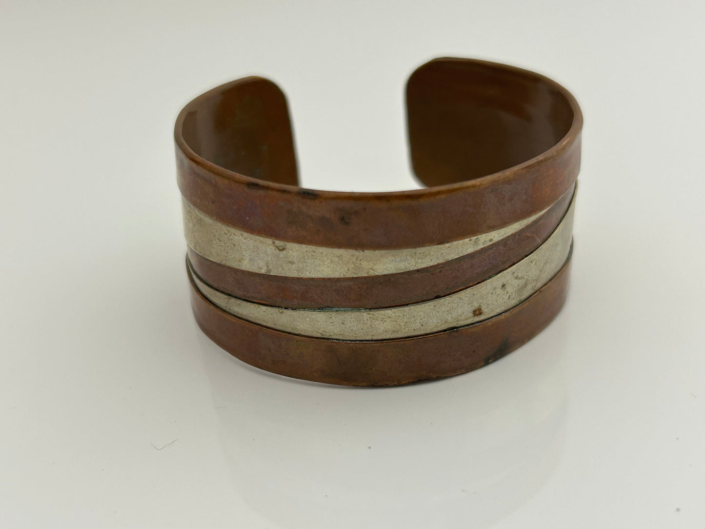 Vintage Copper & Steel Mixed Metal Handmade Bangle