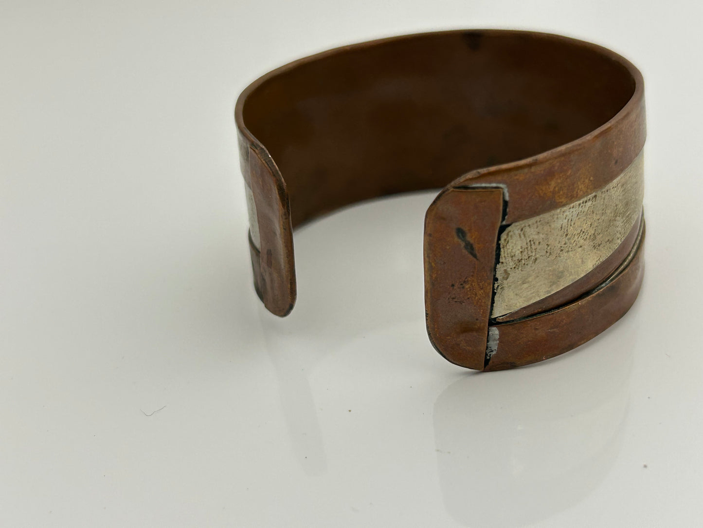 Vintage Copper & Steel Mixed Metal Handmade Bangle