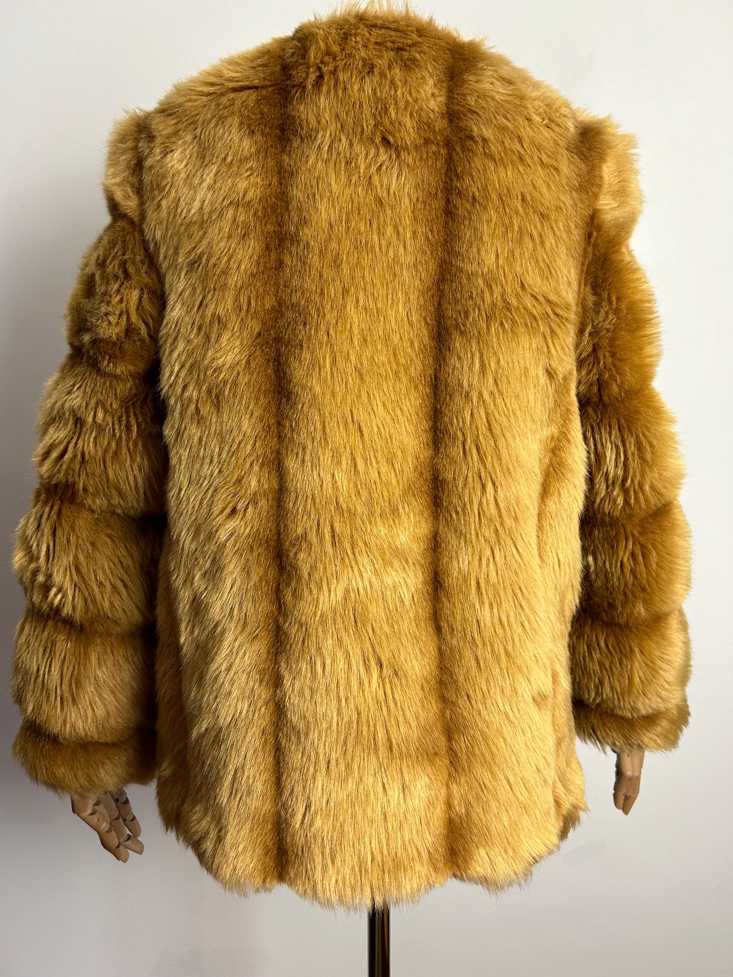 Vintage 1960s GLENOIT UK Size 8-10 Gorgeous Caramel Faux Fur Coat