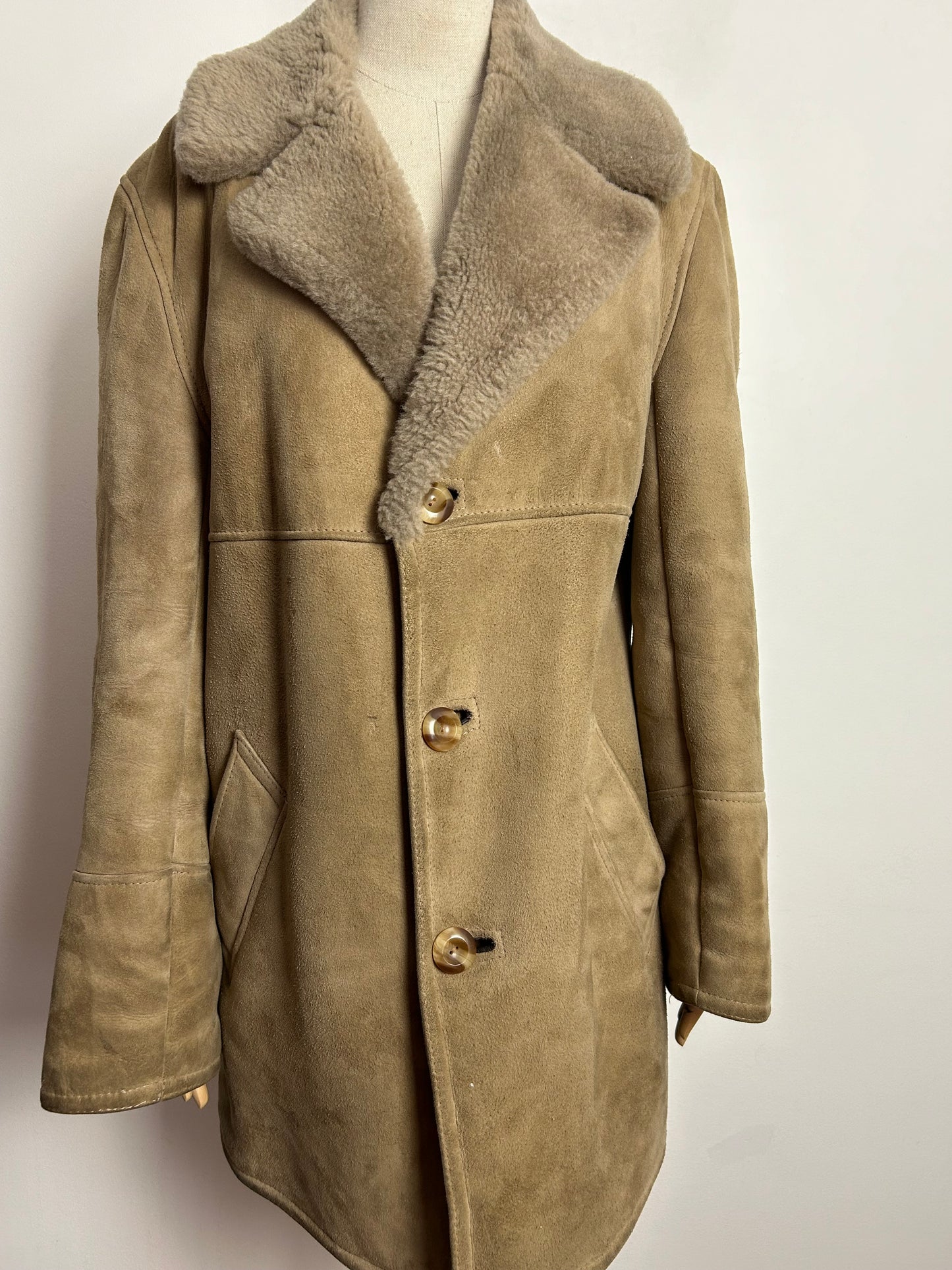 Vintage LAKELAND SHEEPSKIN CENTRE UK Size 14 Real Sheepskin Shearling Jacket