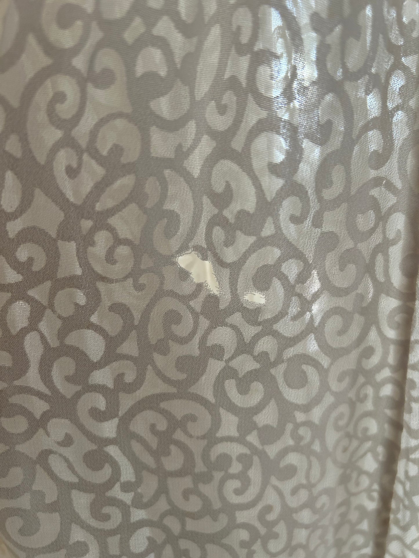 Vintage 1940s Size 6 Ivory White Burnout Rayon Long Sleeve Swan Neck Wedding/Occasion Dress