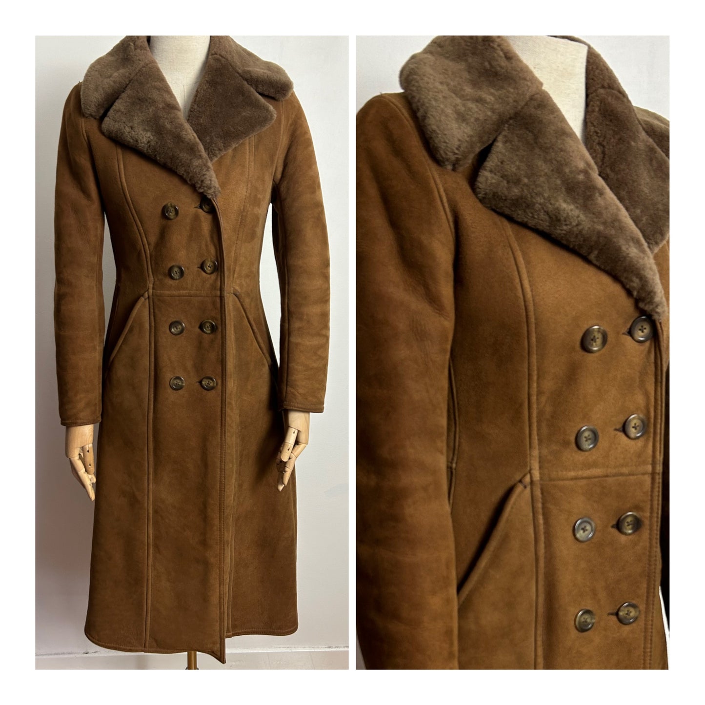 Vintage 1970s AN ARISTOCRAT BY MOORLANDS UK Size 8 Fine Sheepskin Penny Lane Style Coat
