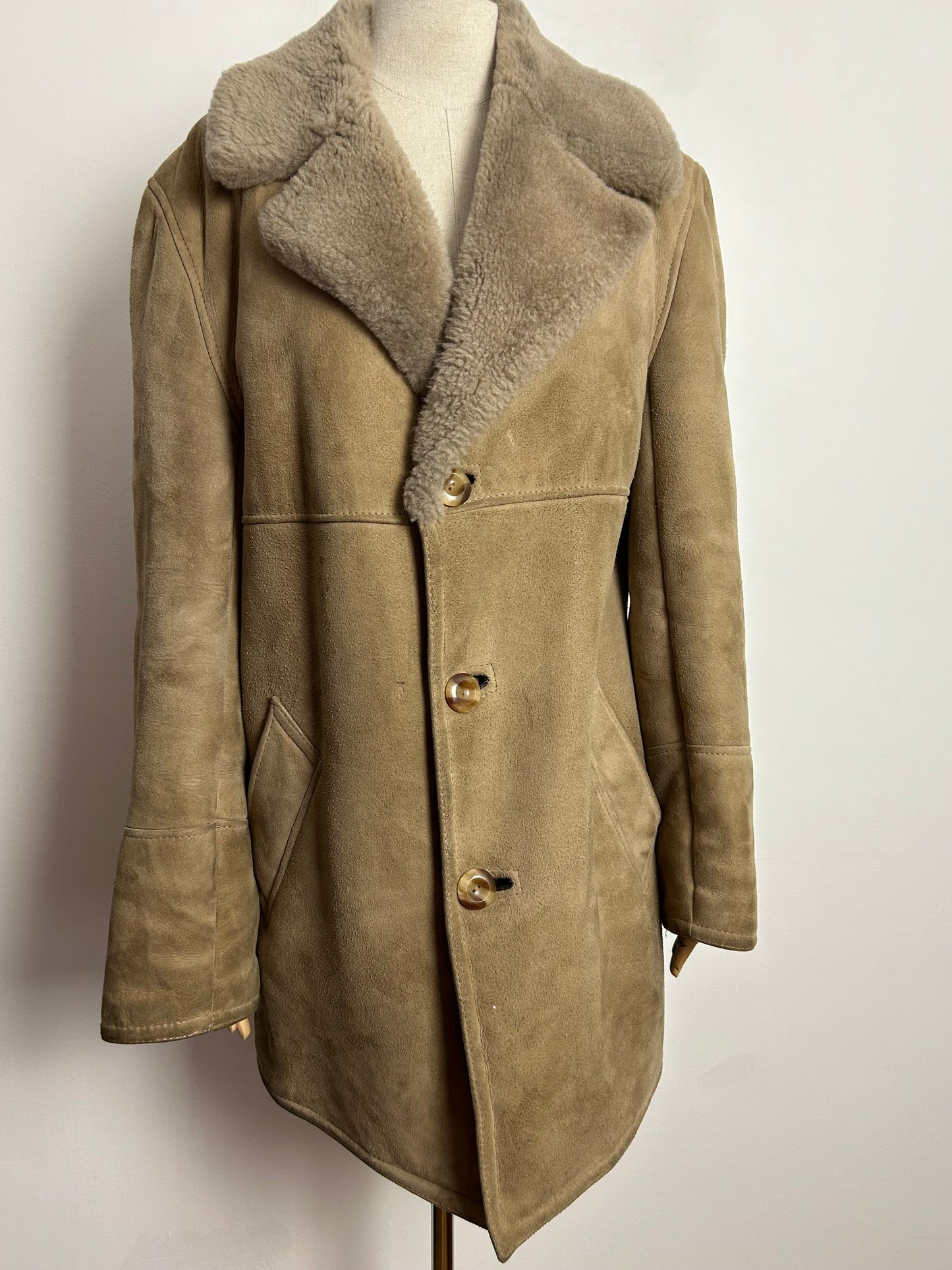Vintage LAKELAND SHEEPSKIN CENTRE UK Size 14 Real Sheepskin Shearling Jacket