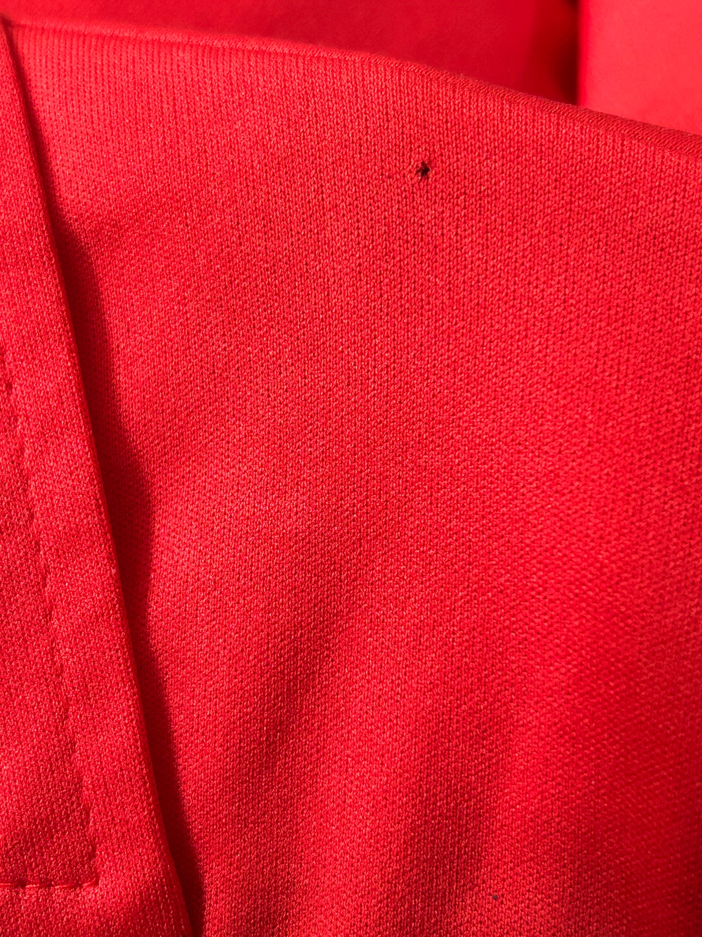 Vintage Early 1980s UK Size 10 Red Long Sleeve Belted Shirt