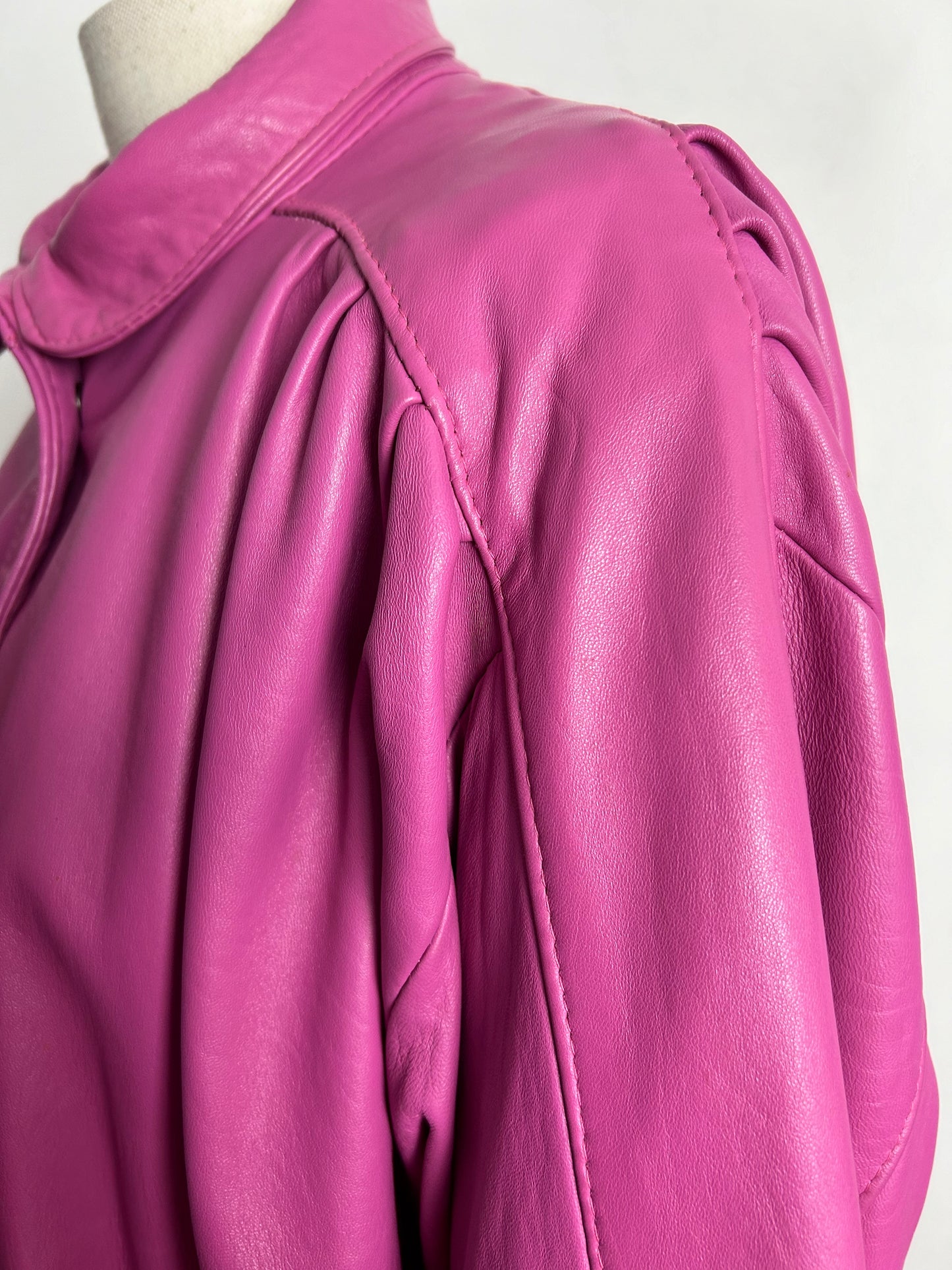 Vintage 1980s THE TAUBE COLLECTION Approx UK Size 14 Pink Leather Jacket