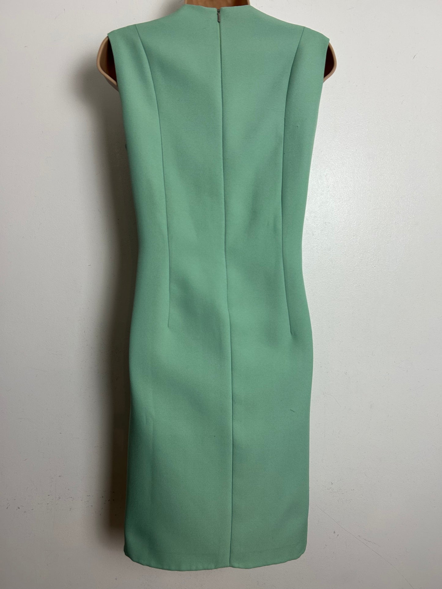 Vintage 1960s Size 12 Spearmint Green Bead Diamante & Braid Trim Embellished Mod Occasion Shift Dress
