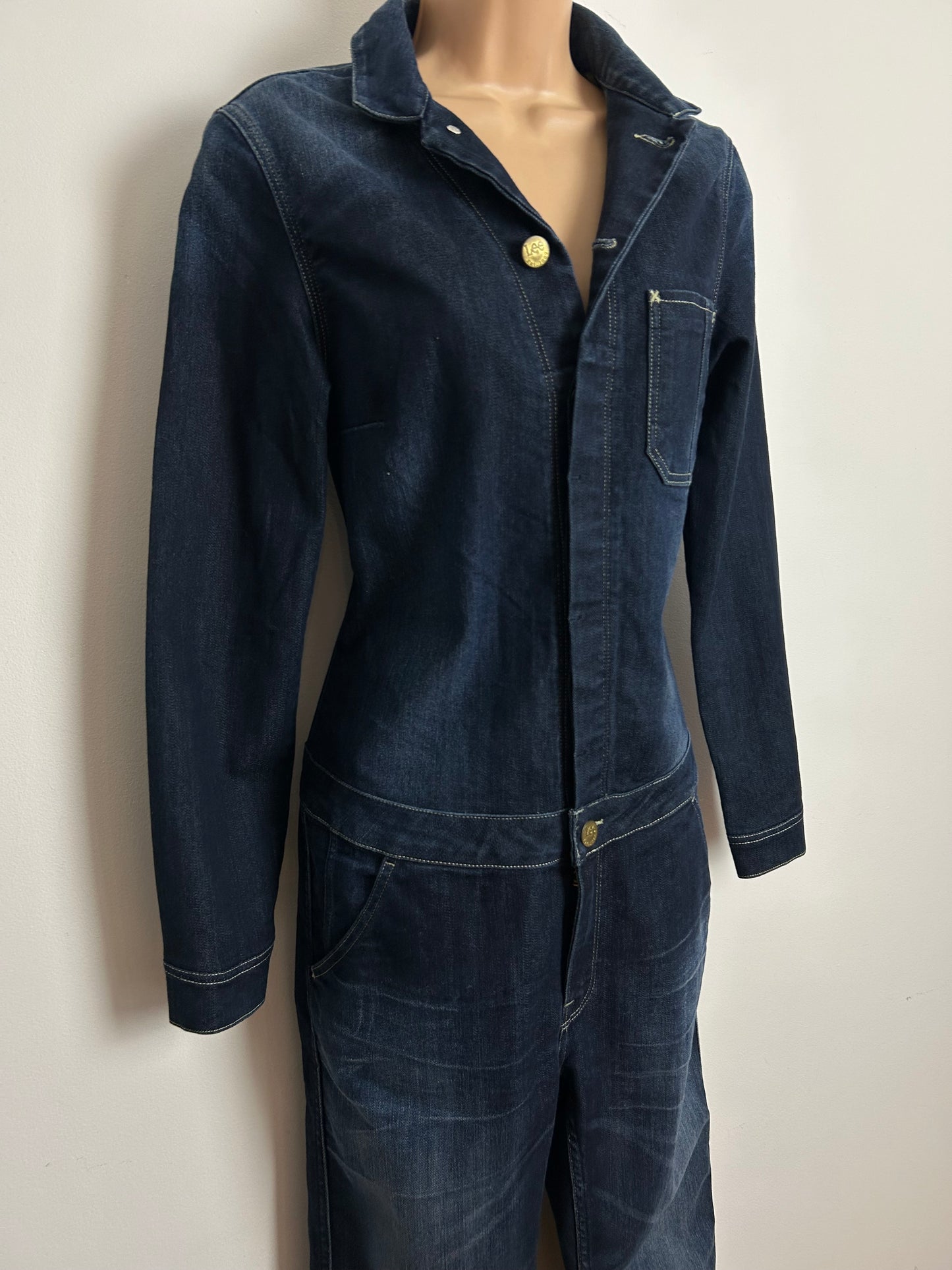 LEE JEANS Size M (10) Dark Blue Union-Alls Utility Boiler Style Denim Jumpsuit