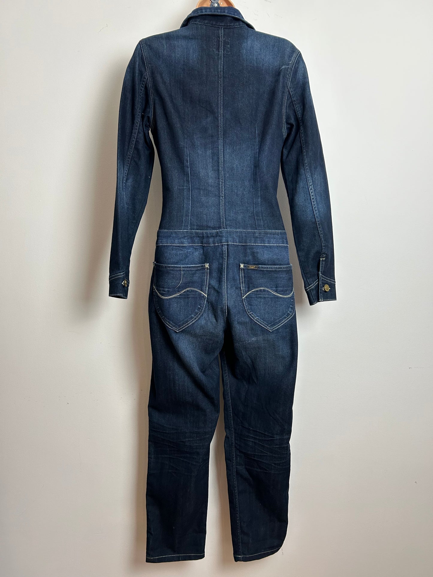 LEE JEANS Size M (10) Dark Blue Union-Alls Utility Boiler Style Denim Jumpsuit