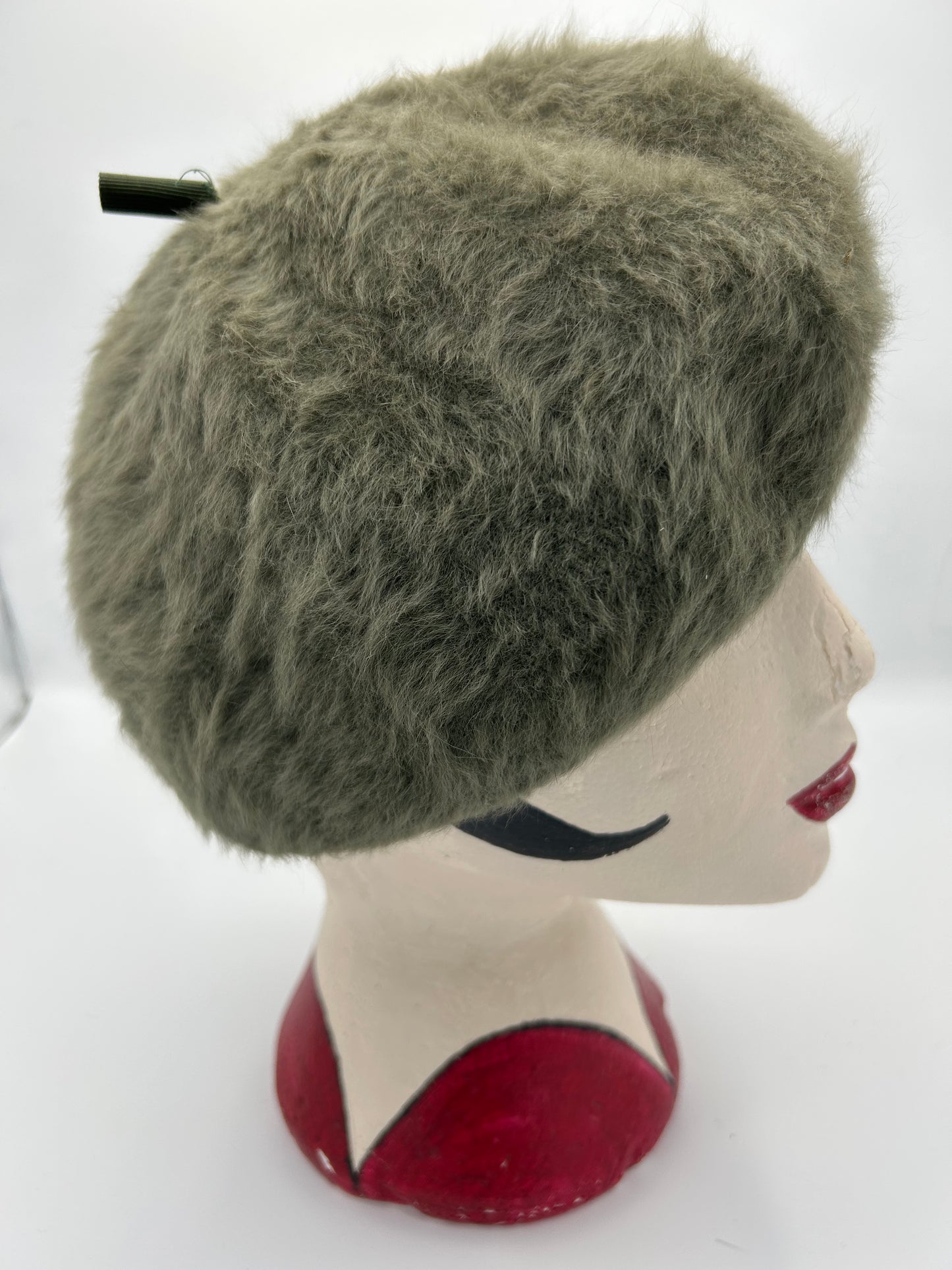 Vintage KANGOL DESIGN Super Soft Moss Green Rabbit Hair Beret Style Hat