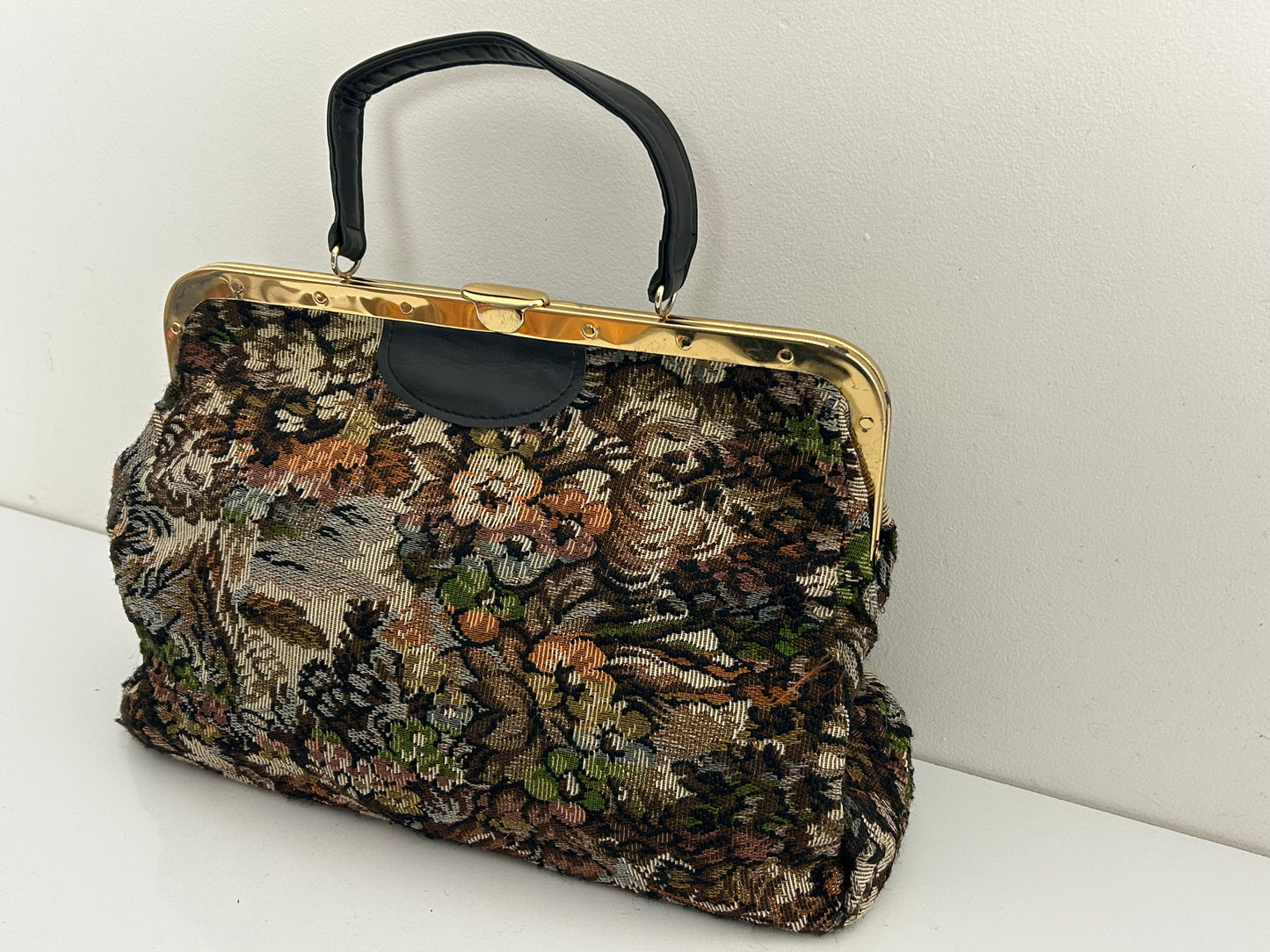 Vintage 1970s Gorgeous Large Tapestry Carpet Style Handbag