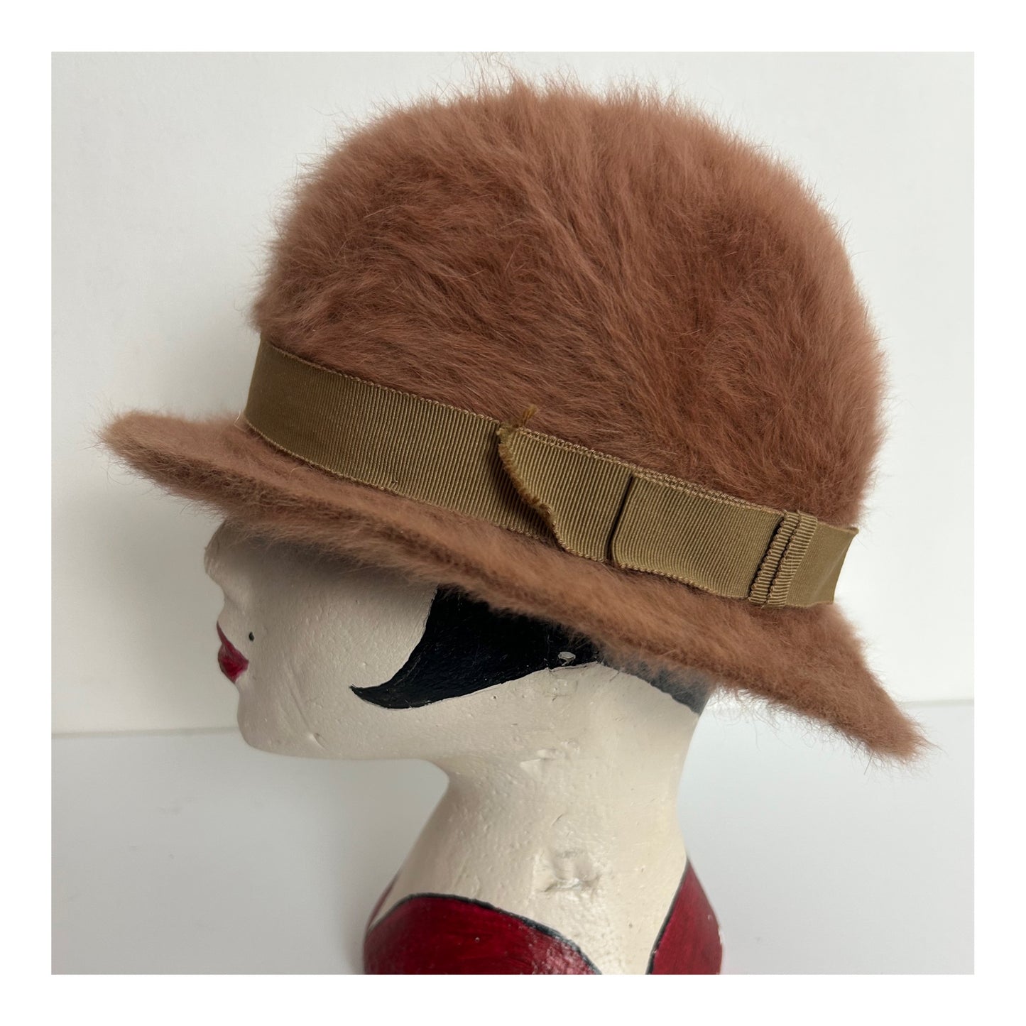 Vintage Austrian Mayser & Milz Caramel Brown Angora Trilby Style Hat
