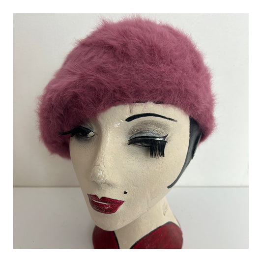 Vintage Mauve Super Soft Angora Mix Beret