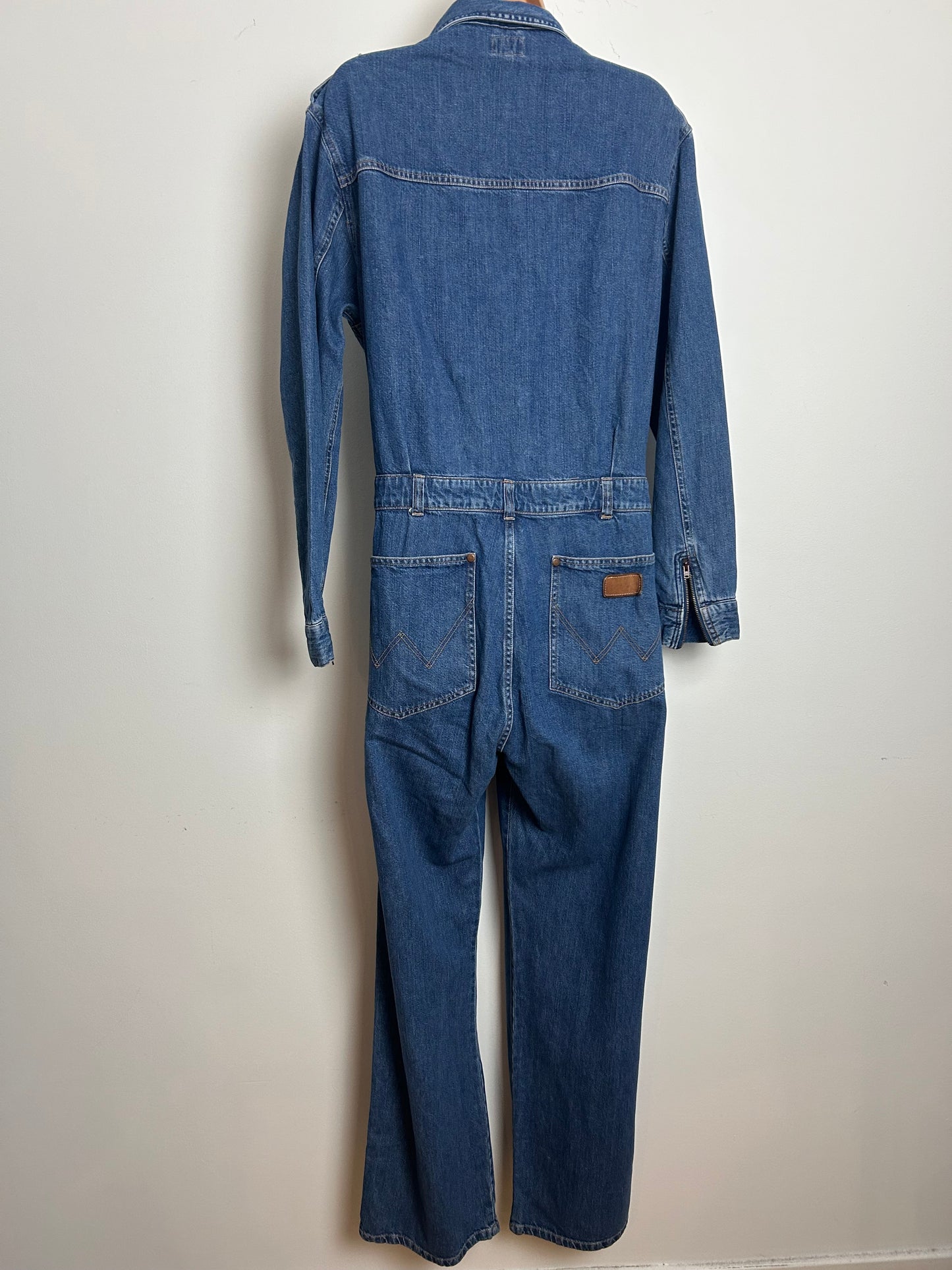 Y2K WRANGLER Size L (14) Long Sleeve Straight Leg Western Boiler Utility Jumpsuit