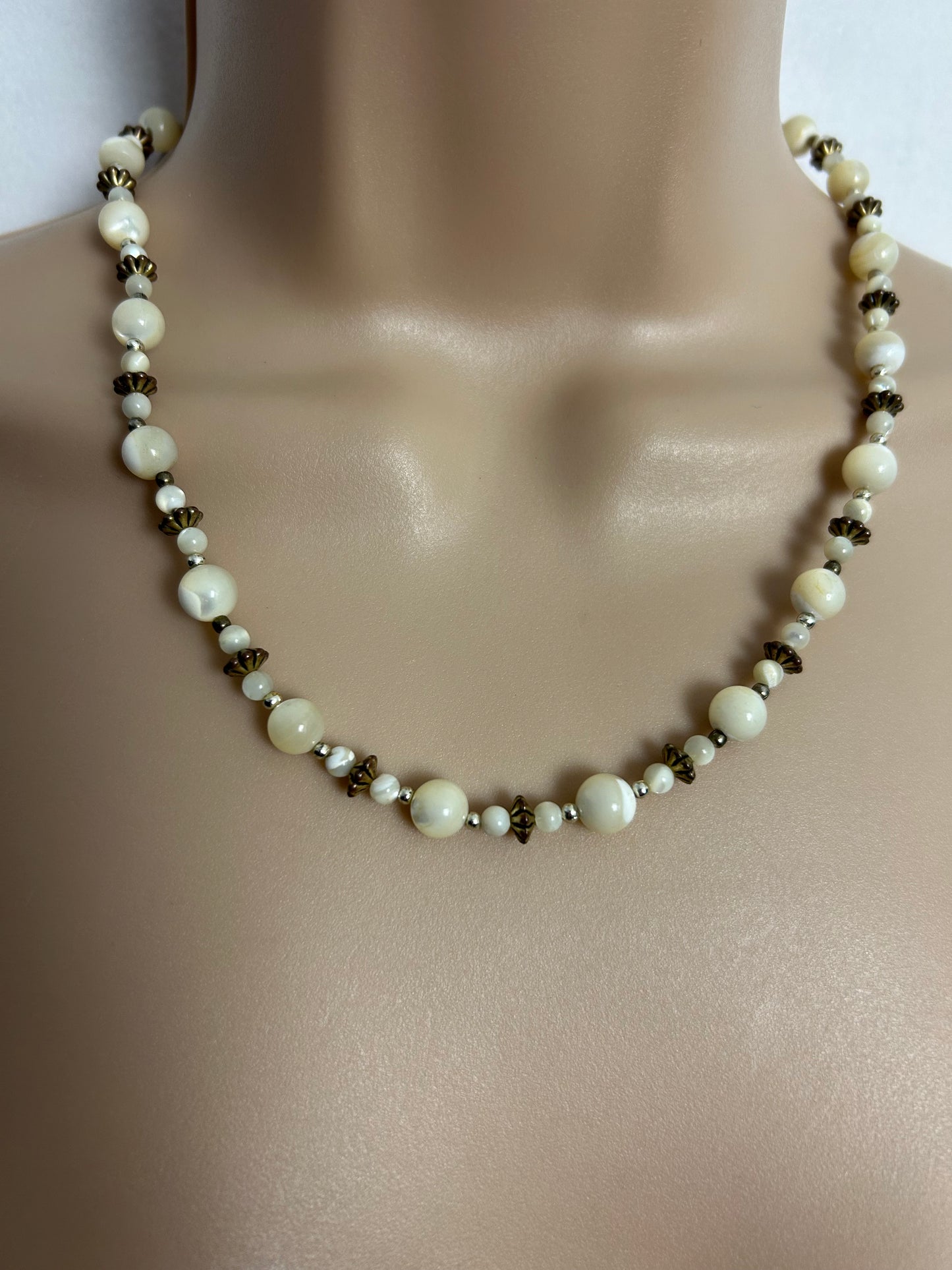 Vintage 1960s Opaque Glass Bead Necklace