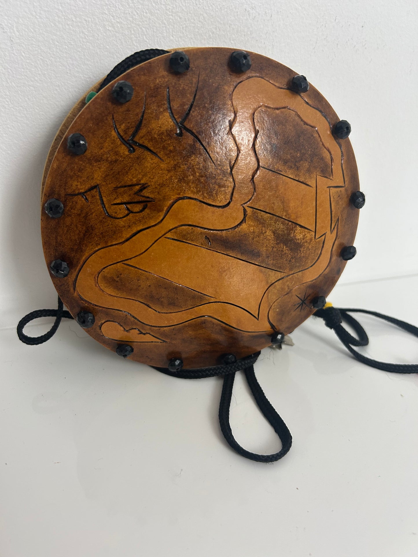 Vintage 1960s Gorgeous Mexican OTTO BULER G Brown Turtle Skin Gold Handle Handbag