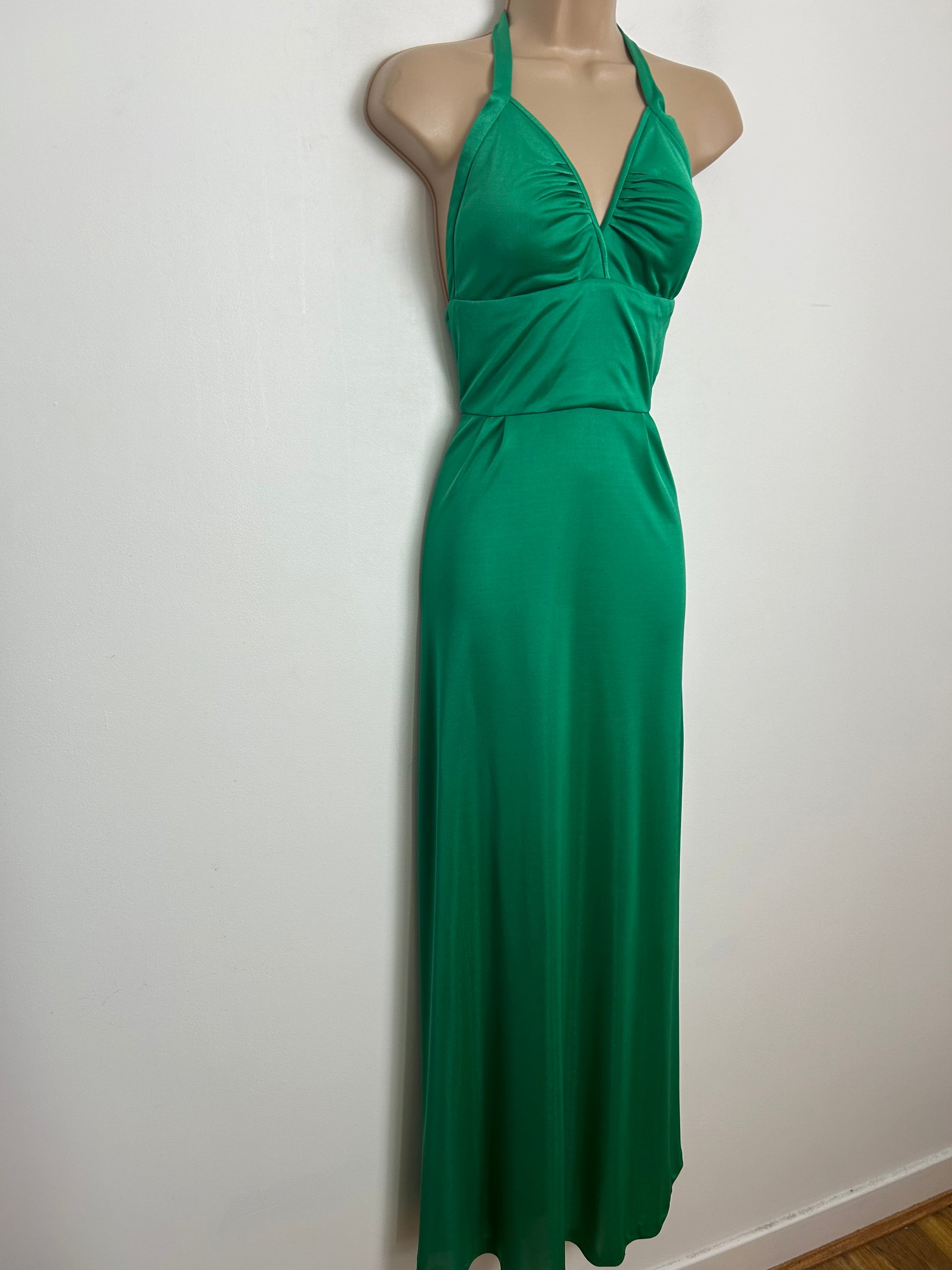 barbarella green dress Collina Strada Barbarella Satin Crepe Party Dress - FOREST