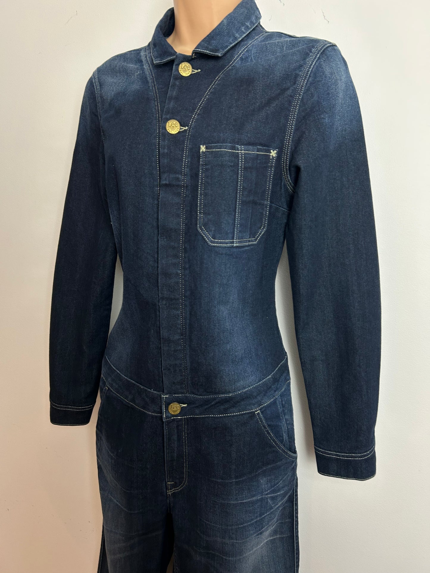 LEE JEANS Size M (10) Dark Blue Union-Alls Utility Boiler Style Denim Jumpsuit