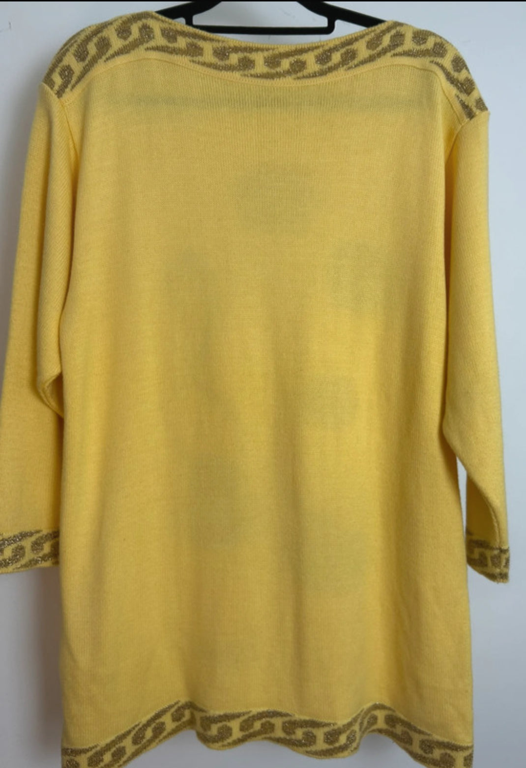 Vintage 1990s Size 14 Yellow & Gold Handbag & Purses Pattern Novelty Jumper