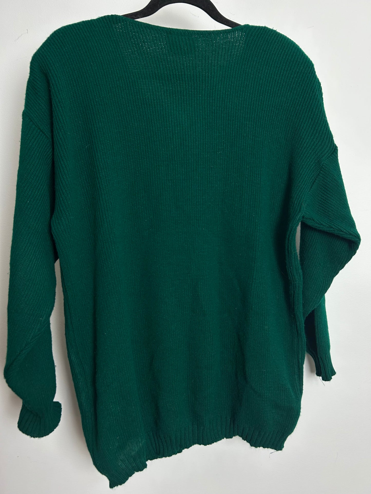 Vintage 1980s One Size Up To Size 18 Dark Green Jewel Bead Embellished Jumper