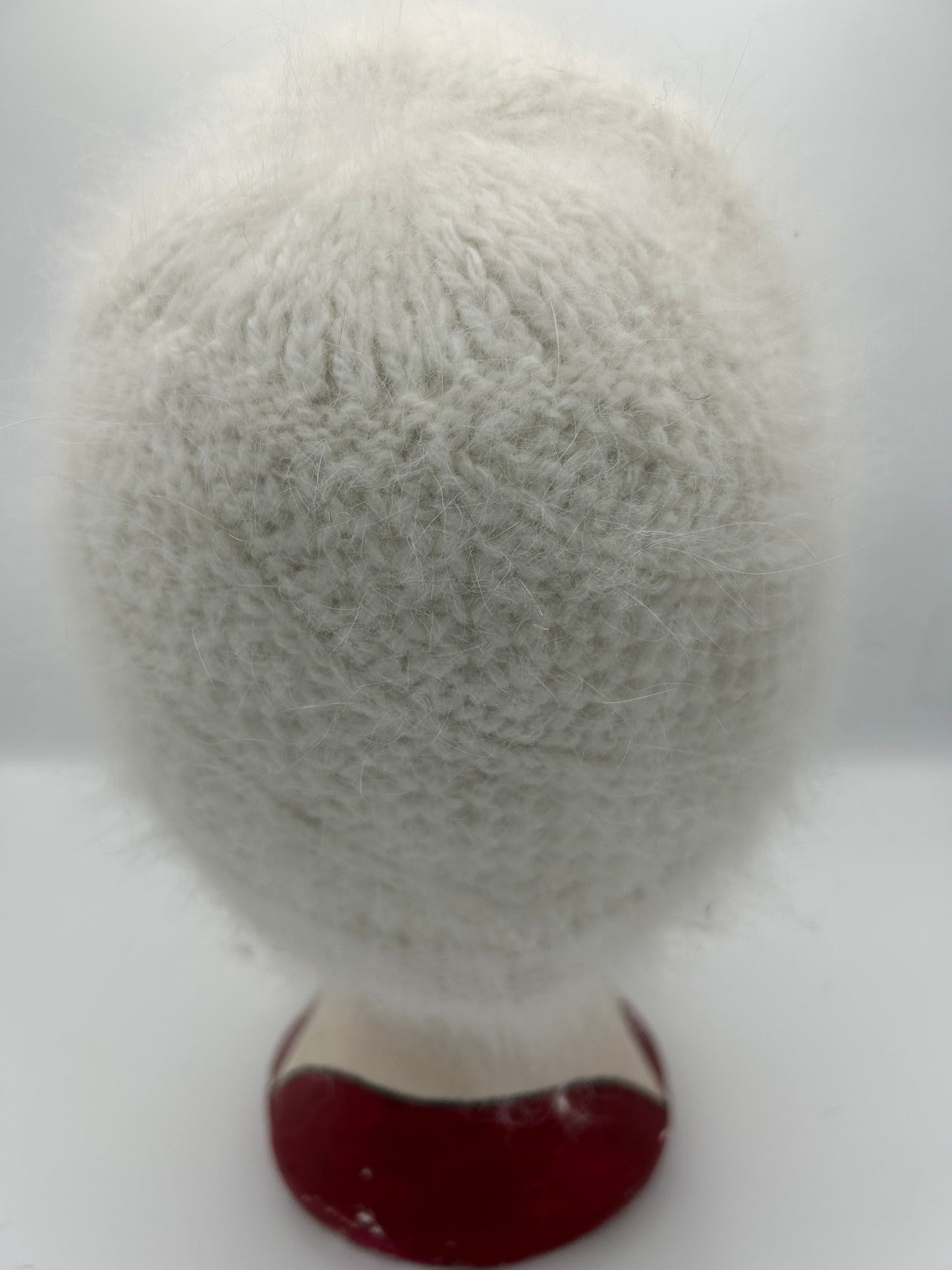 Vintage 1980s Winter White Chunky Super Soft 70% Angora Mix Beanie Style Winter Hat