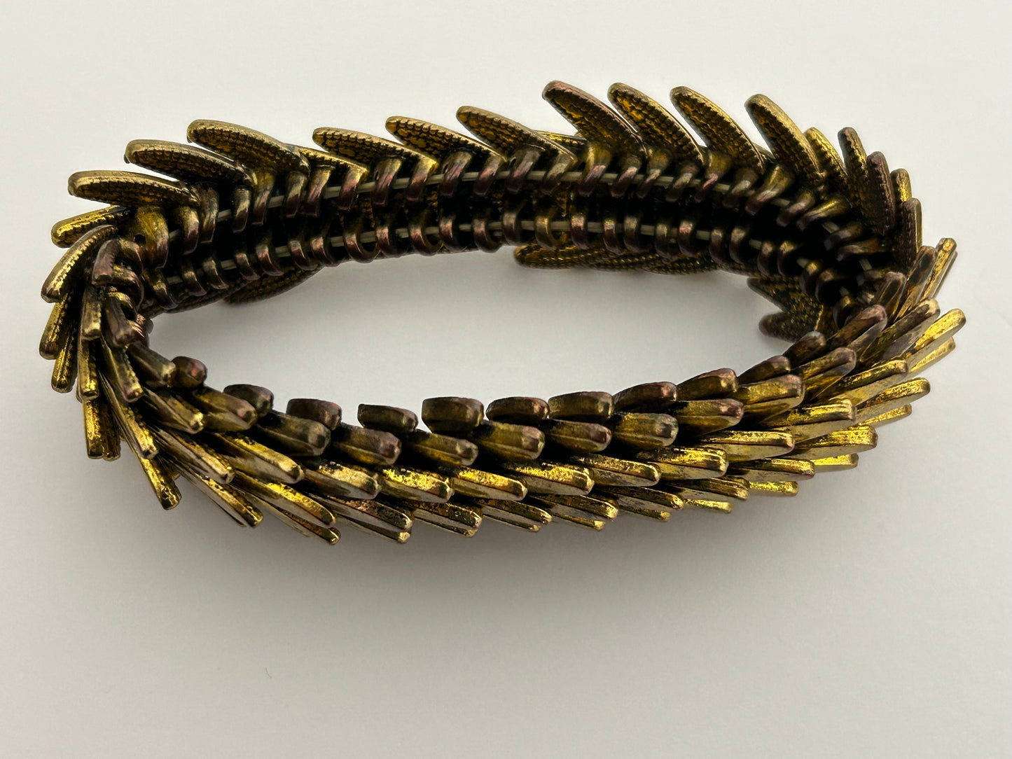 Vintage 1960s 1970s Gold Tone Spikey "Hedgehog" Stretchy Elasticated Bracelet
