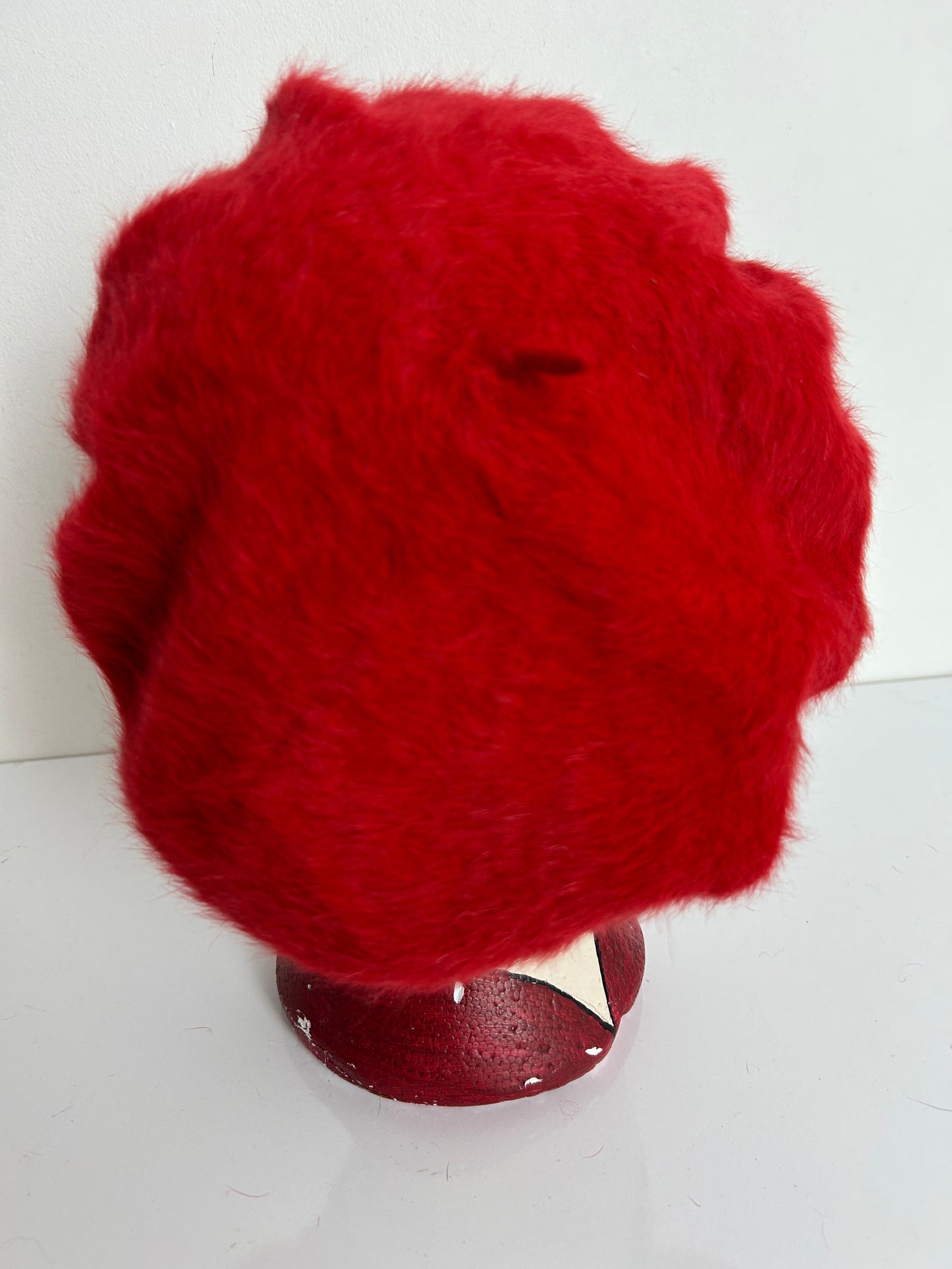 Vintage Cute Red Wool & Angora Mix Beret