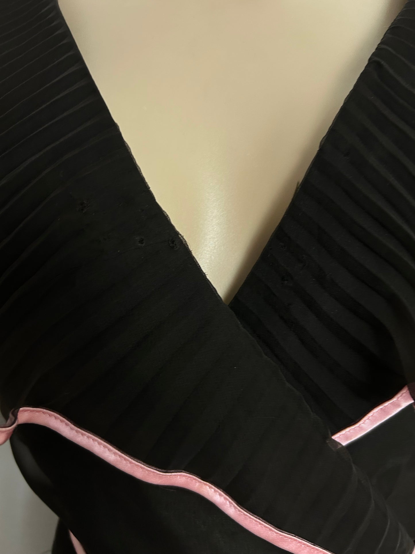 Vintage 1970s COCKTAIL HOFFMAN UK Size 12 Brown With Pink Trim Pleated Belted Occasion Dress