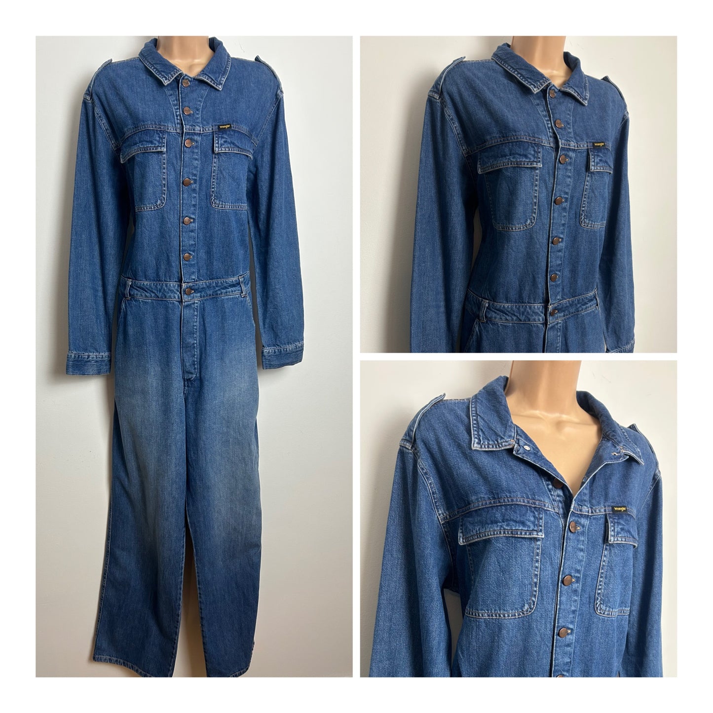 Y2K WRANGLER Size L (14) Long Sleeve Straight Leg Western Boiler Utility Jumpsuit